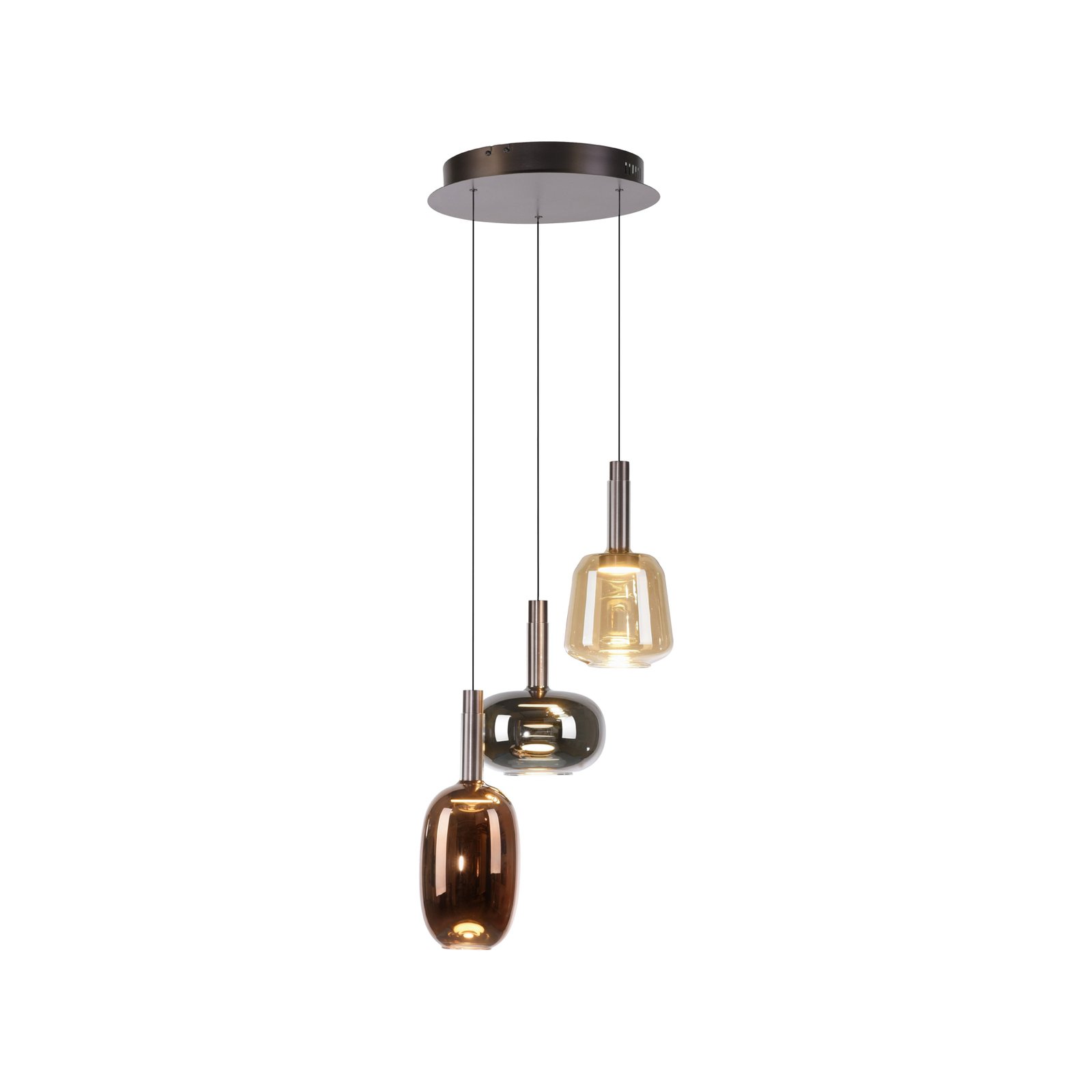 Paul Neuhaus Suspension LED Irides, Ø 43 cm, multicolore, verre