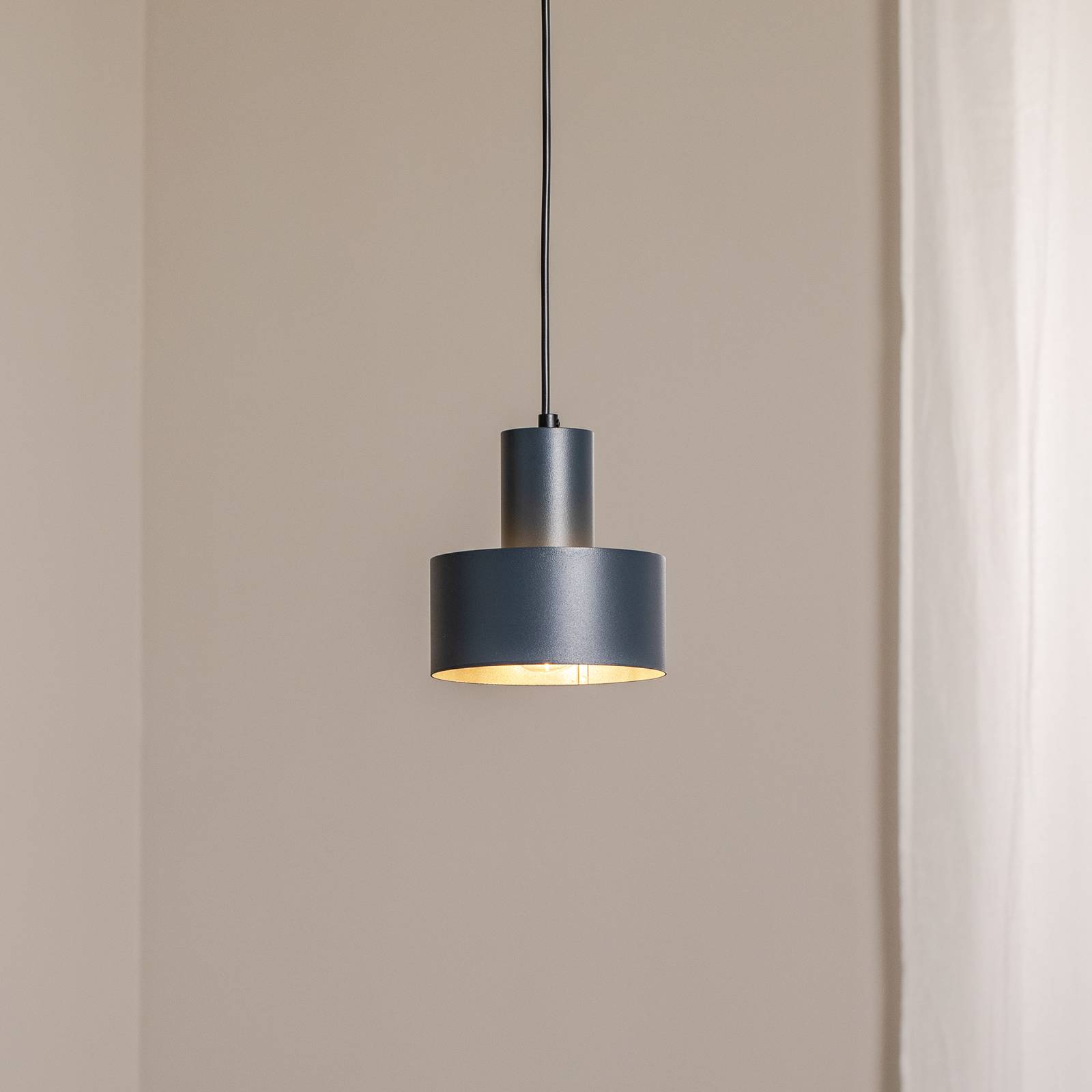 Żyrandol Rif S, antracytowy, 1-punktowy, Ø 15 cm, stal