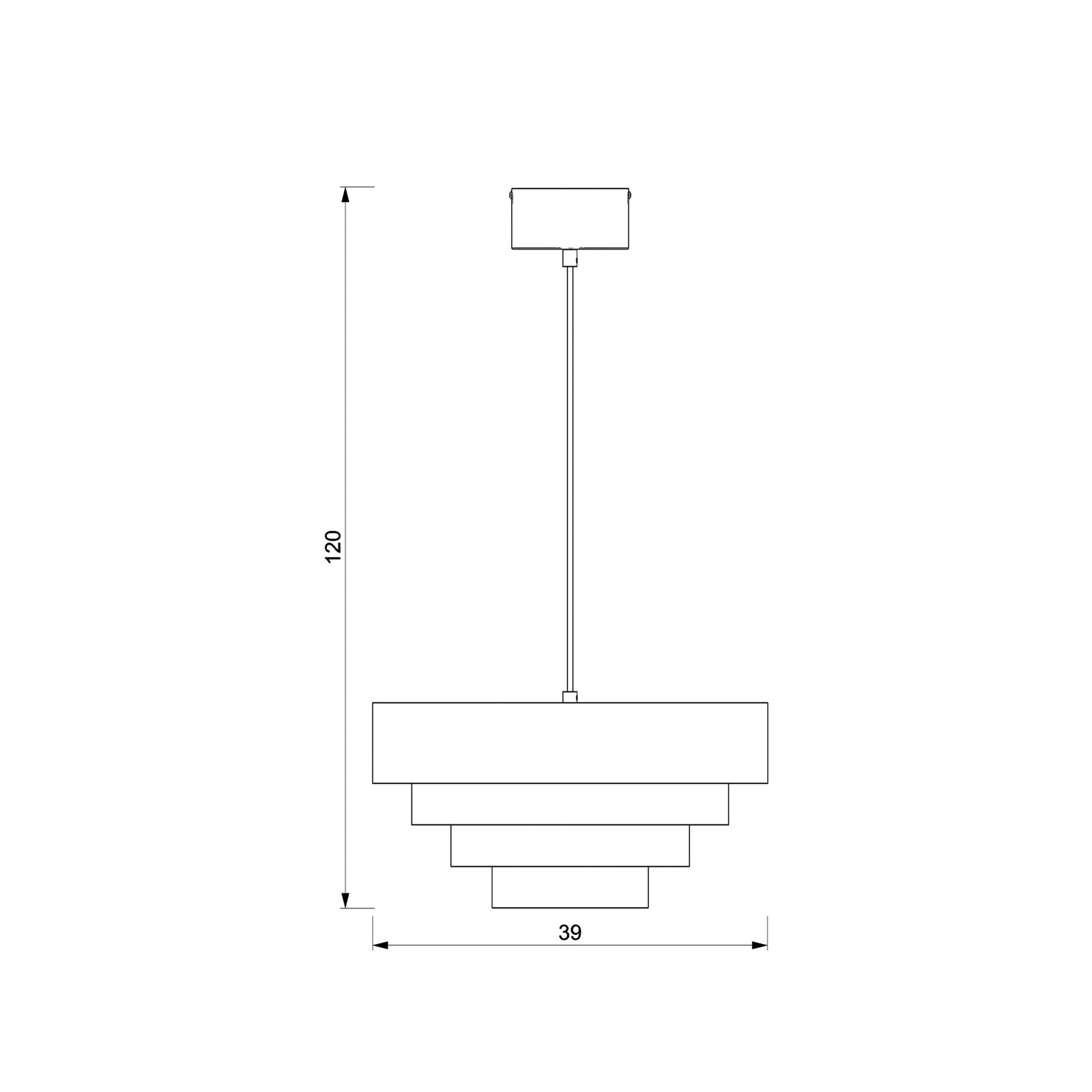 Candeeiro suspenso Rings, cor de titânio, aço, 1 x E27