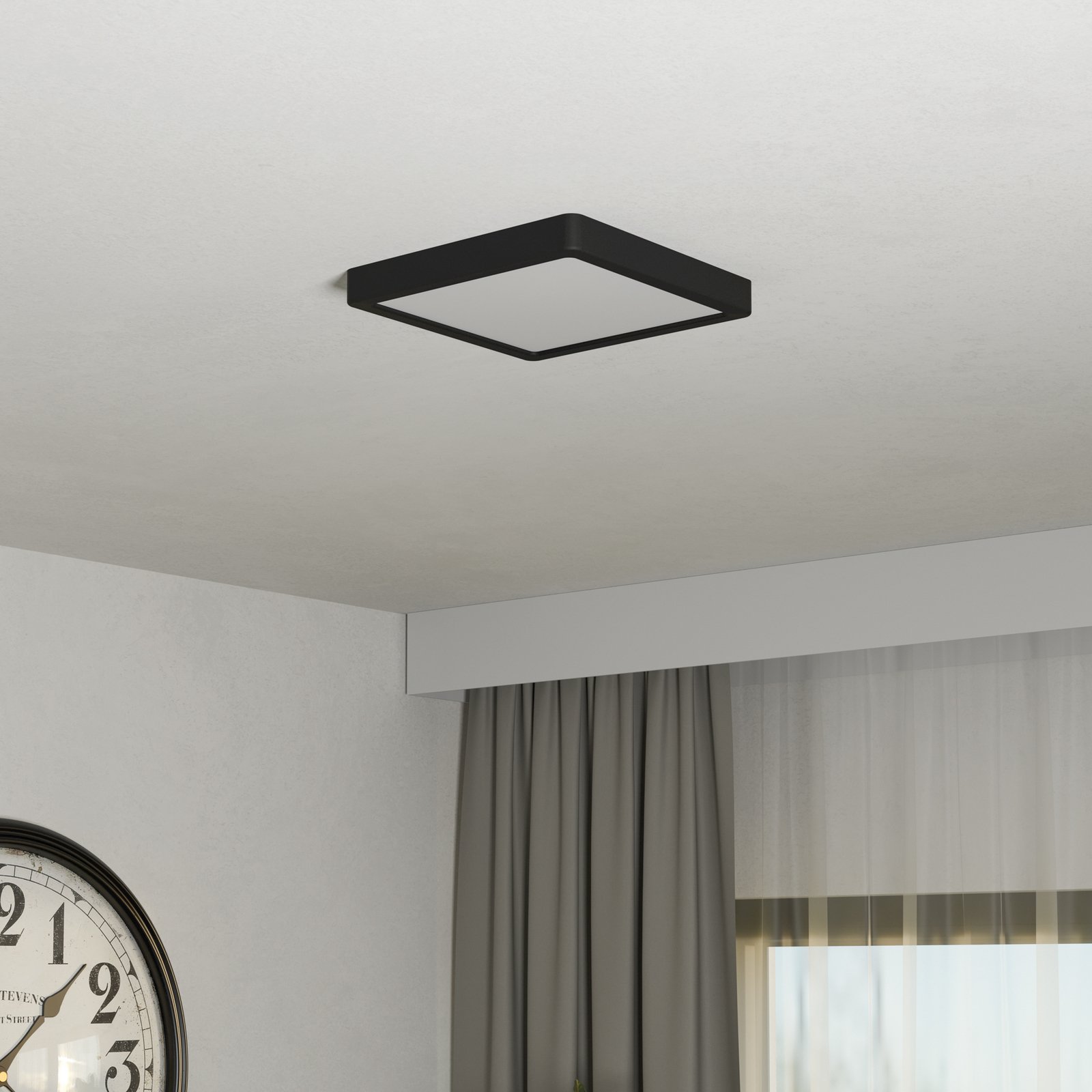 EGLO connect viedā LED virsgaismas lampa Fueva 6-Z, melna, 22 cm