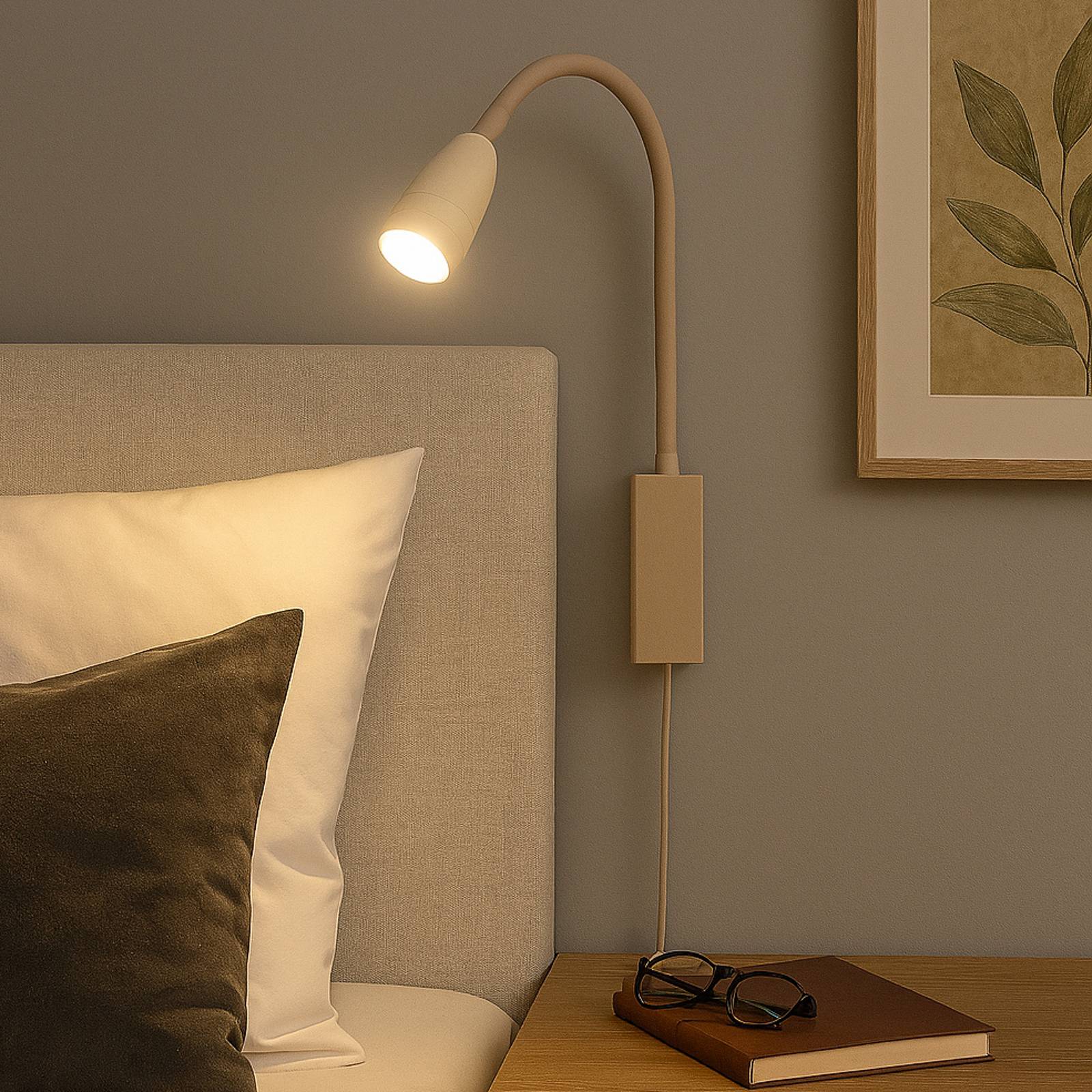 LED-Wandleuchte Sten, sandfarben, Höhe 61 cm Gestensteuerung günstig online kaufen