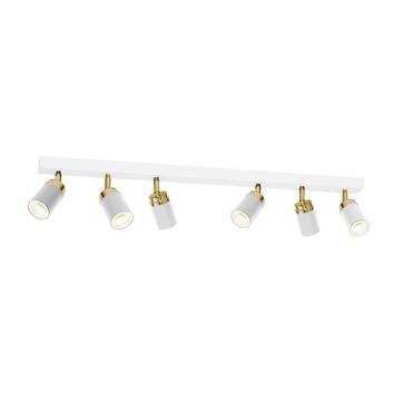 Plafondspot Rondo wit/goud 6-lamps