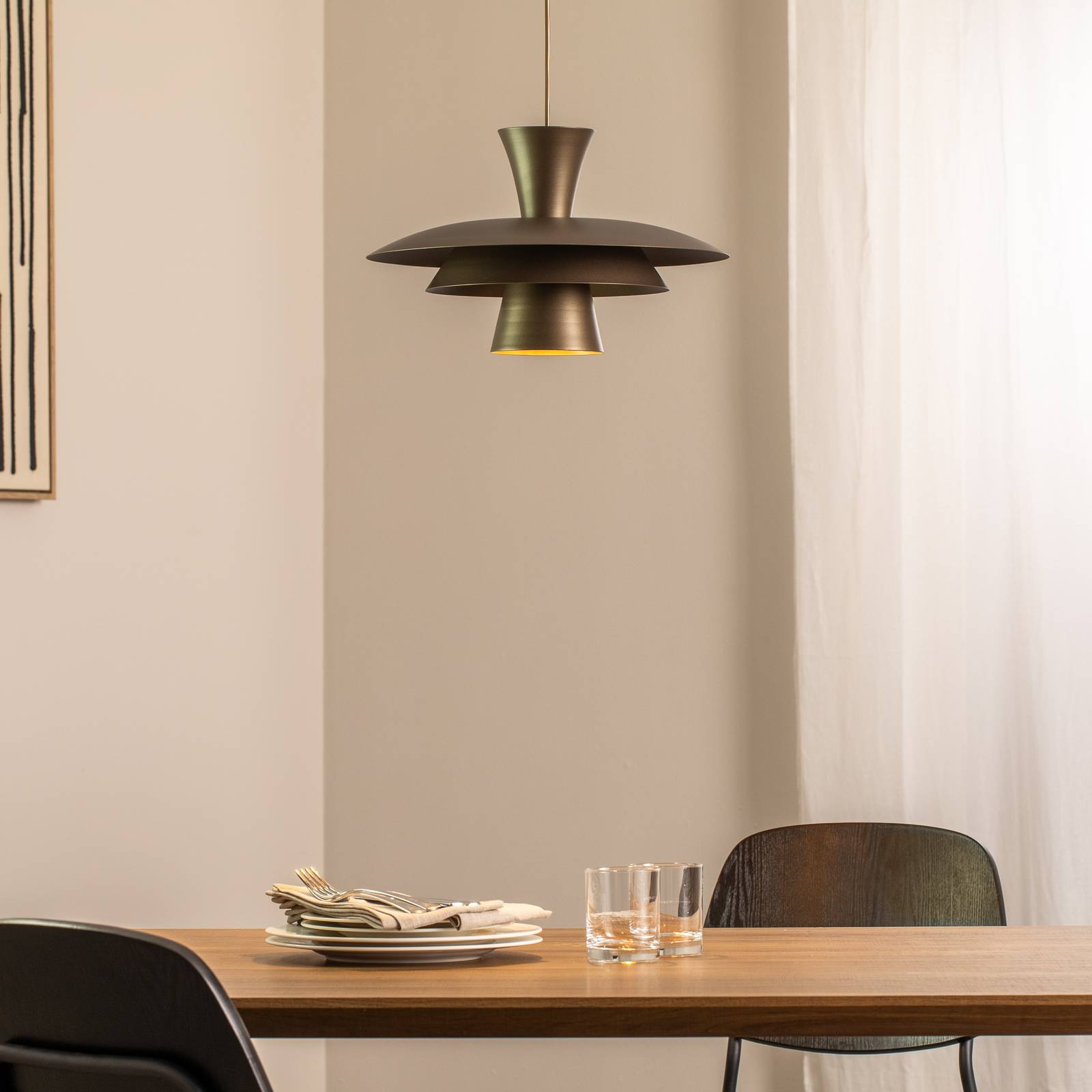 Hängeleuchte Plato, titanfarben, Metall, Ø 38 cm, E27 günstig online kaufen
