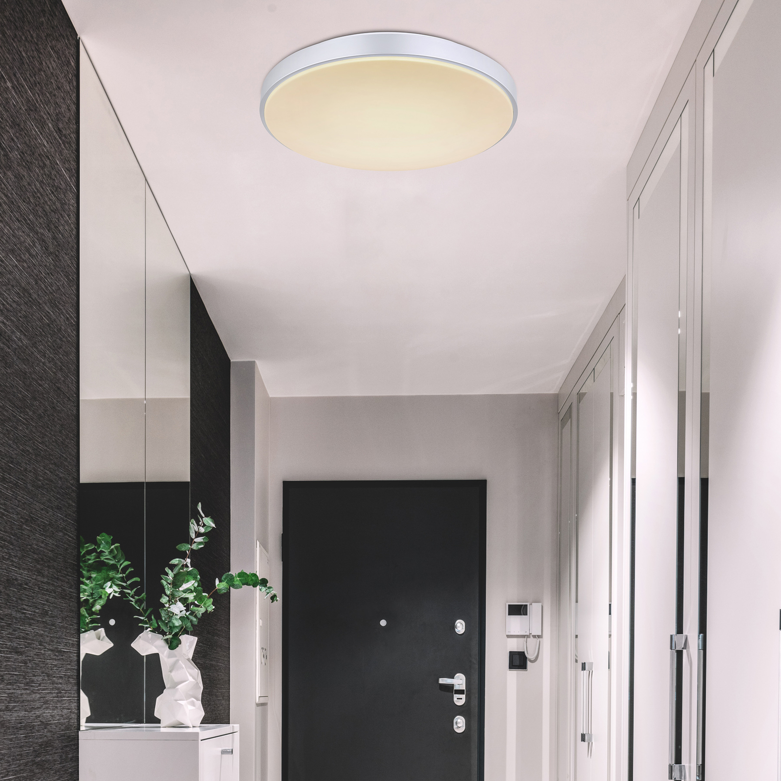 Sonny LED ceiling light, silver, CCT, Ø 41 cm