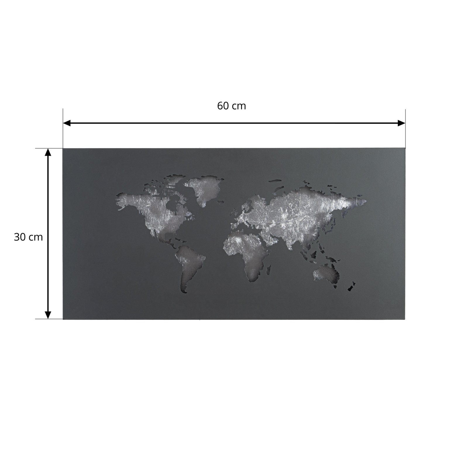 Lucande LED-Wandleuchte World, anthrazit/silber, 60cm x 30cm Lucande LED-Wandleuchte World, anthrazit/silber, 60cm x 30cm