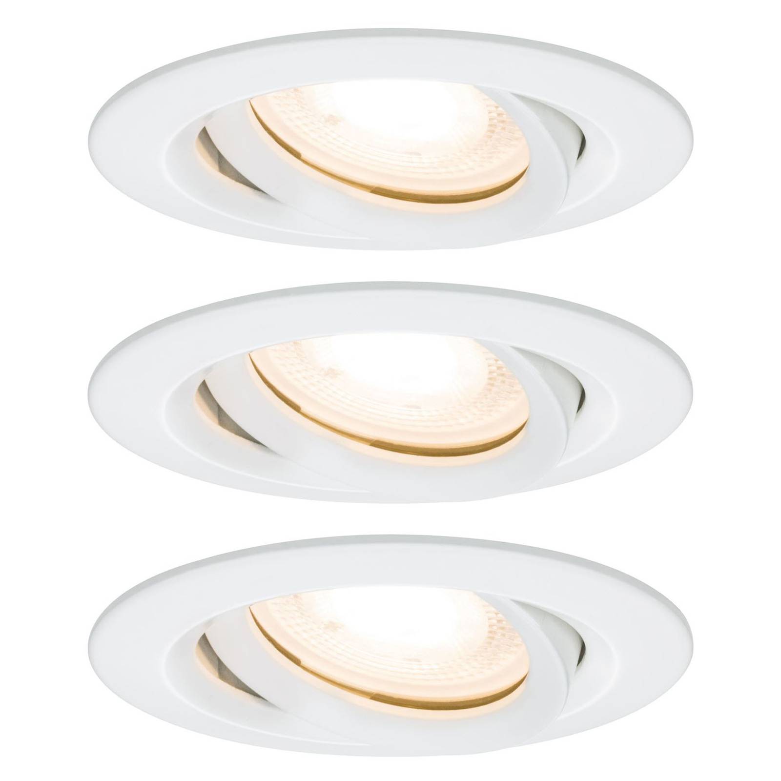 Paulmann Einbauspot Nova, 3er, weiß, dimmbar, IP65, 2.700 K