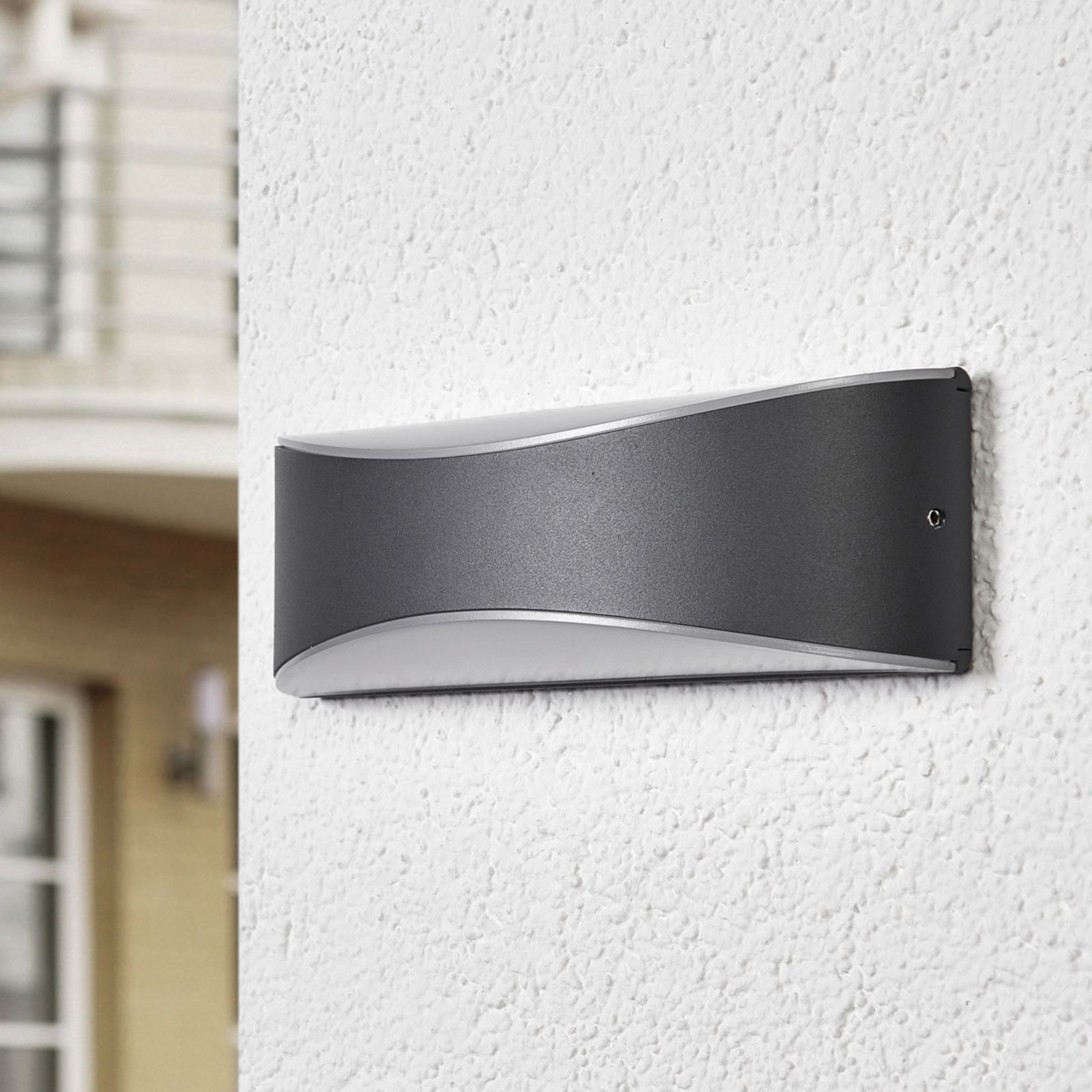 Akira LED Candeeiro de Parede Exterior Anthracite - Lucande