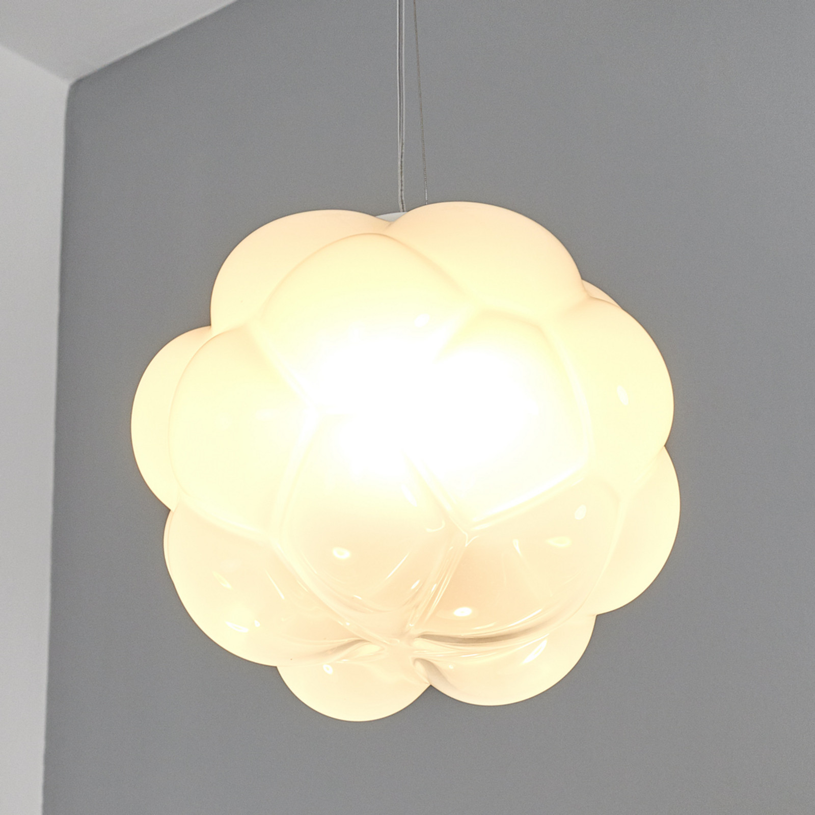 Fabbian Cloudy - lampă susp. LED formă de nor 26cm - Camera de zi / sufragerie - design - alb transparent alu - Sticlă