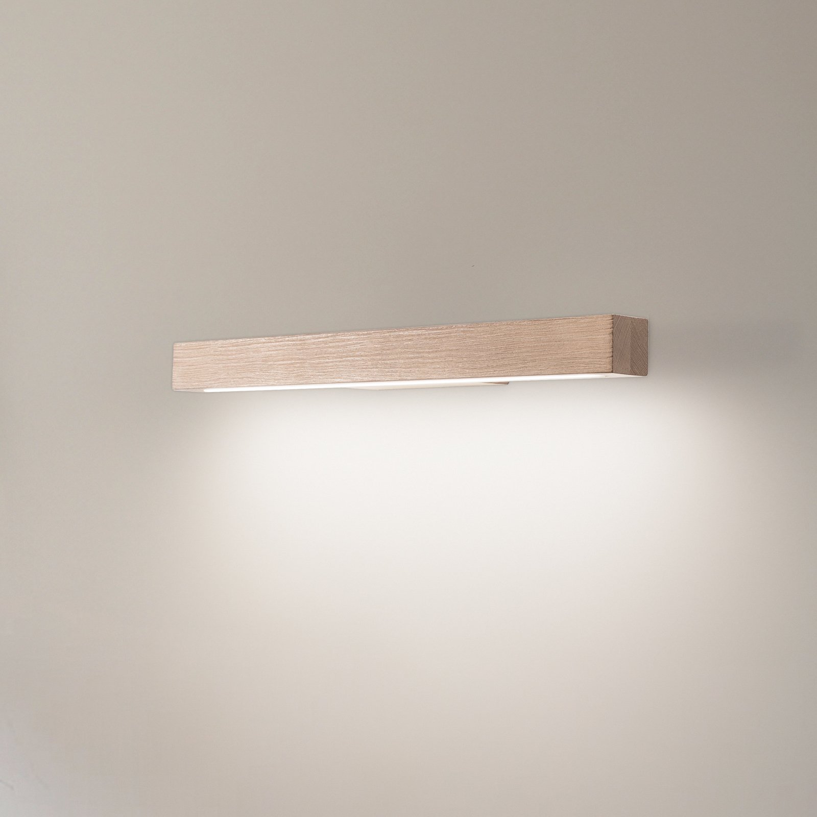 Lámpara LED de pared de madera Teo, pino, 46 cm, 3000 K