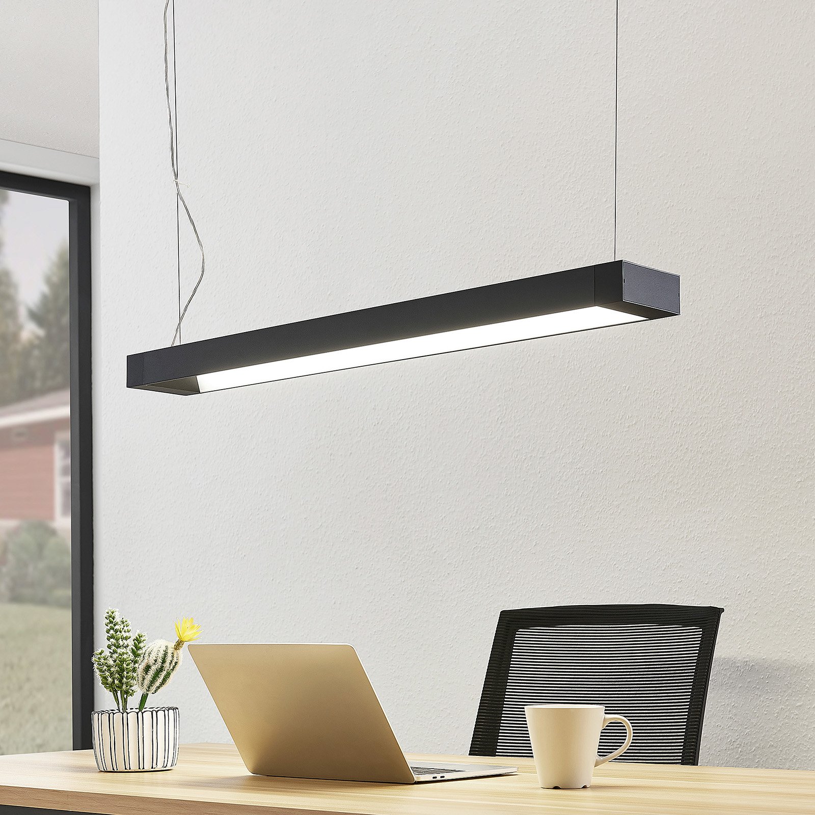 Arcchio Cuna LED hanglamp, zwart, 92 cm