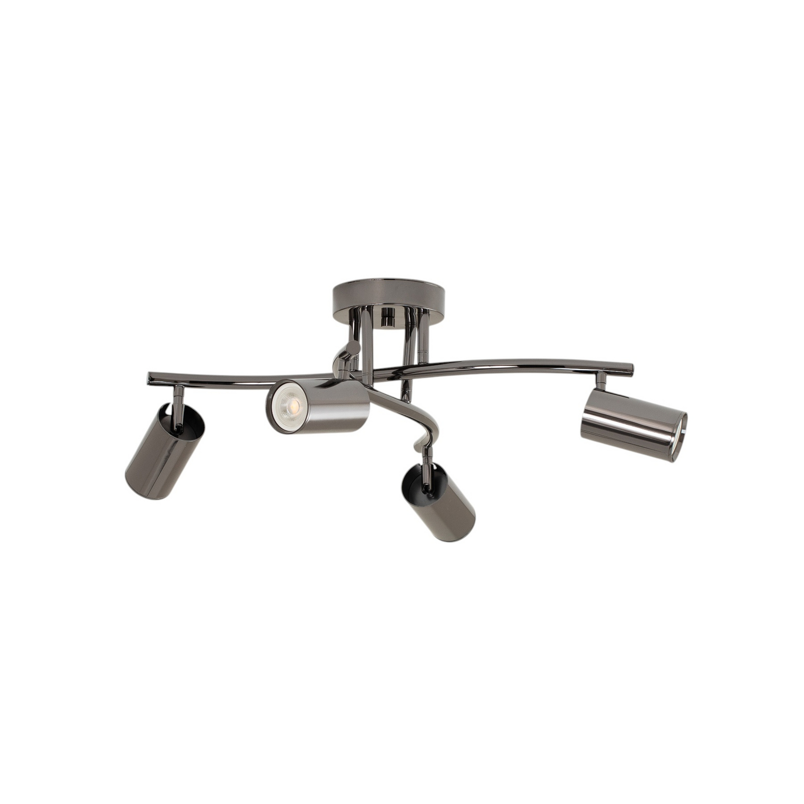 Downlight Spotte, svart-krom, 4 lyskilder