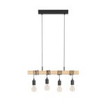 Visilica Townshend s četiri žarulje, svijetlo drvo