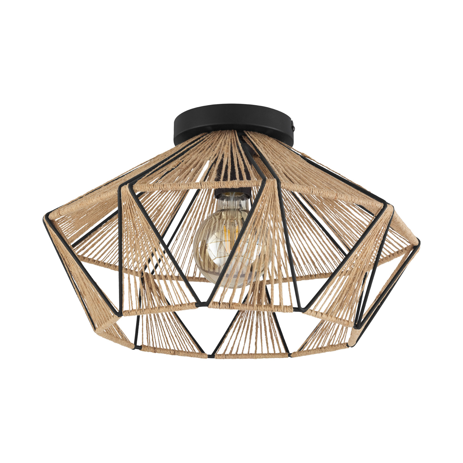 Taklampe Adwickle, en skjerm av naturgarn