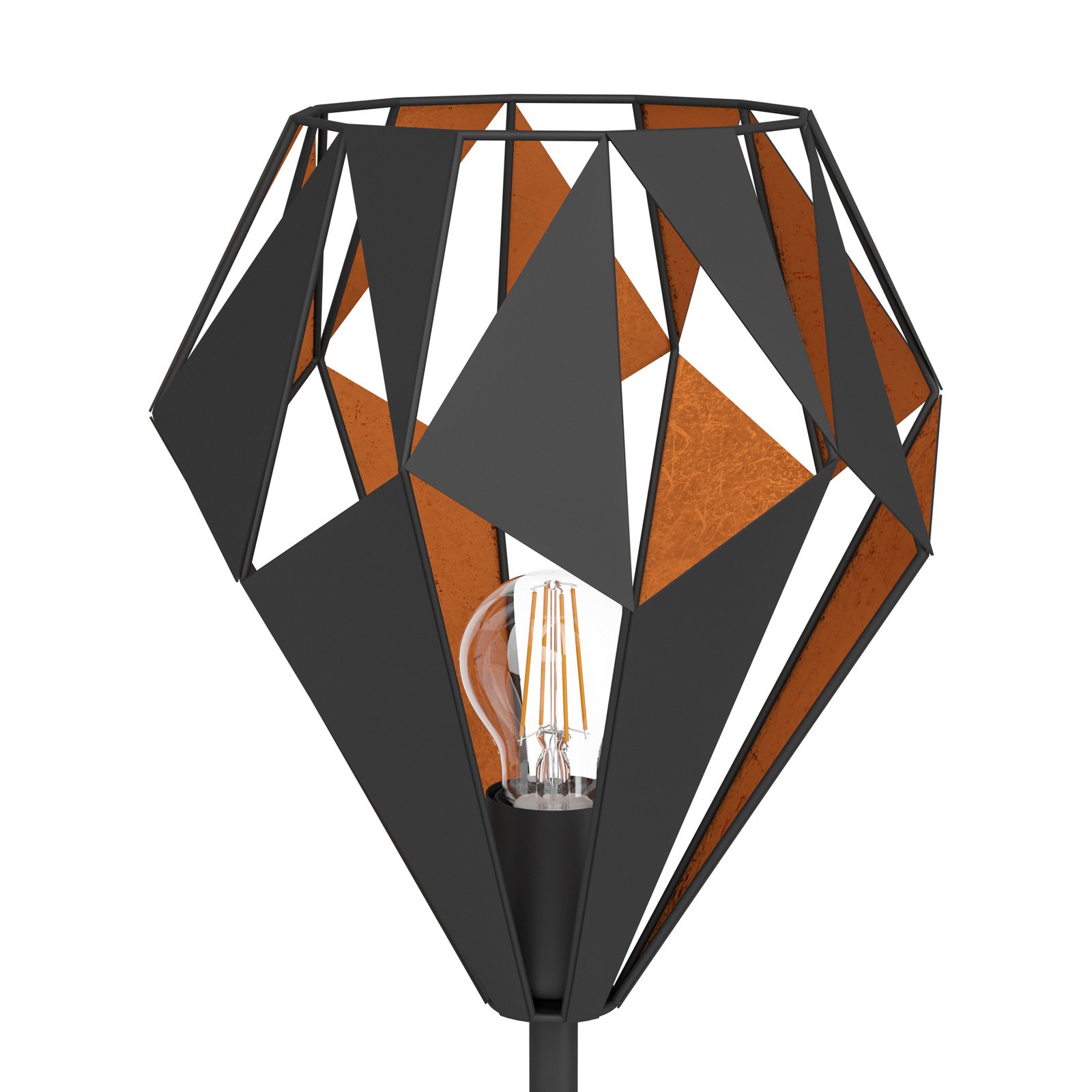 Vloerlamp Carlton van staal, zwart/koper