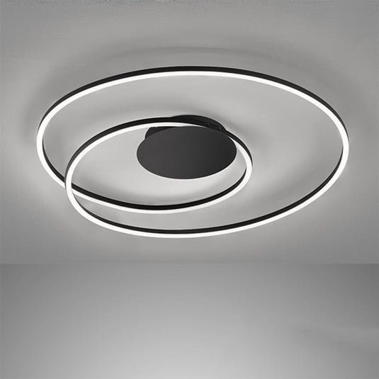 LED-Deckenlampe HOLY, schwarz, Ø 49 cm, Fernbedienung, CCT