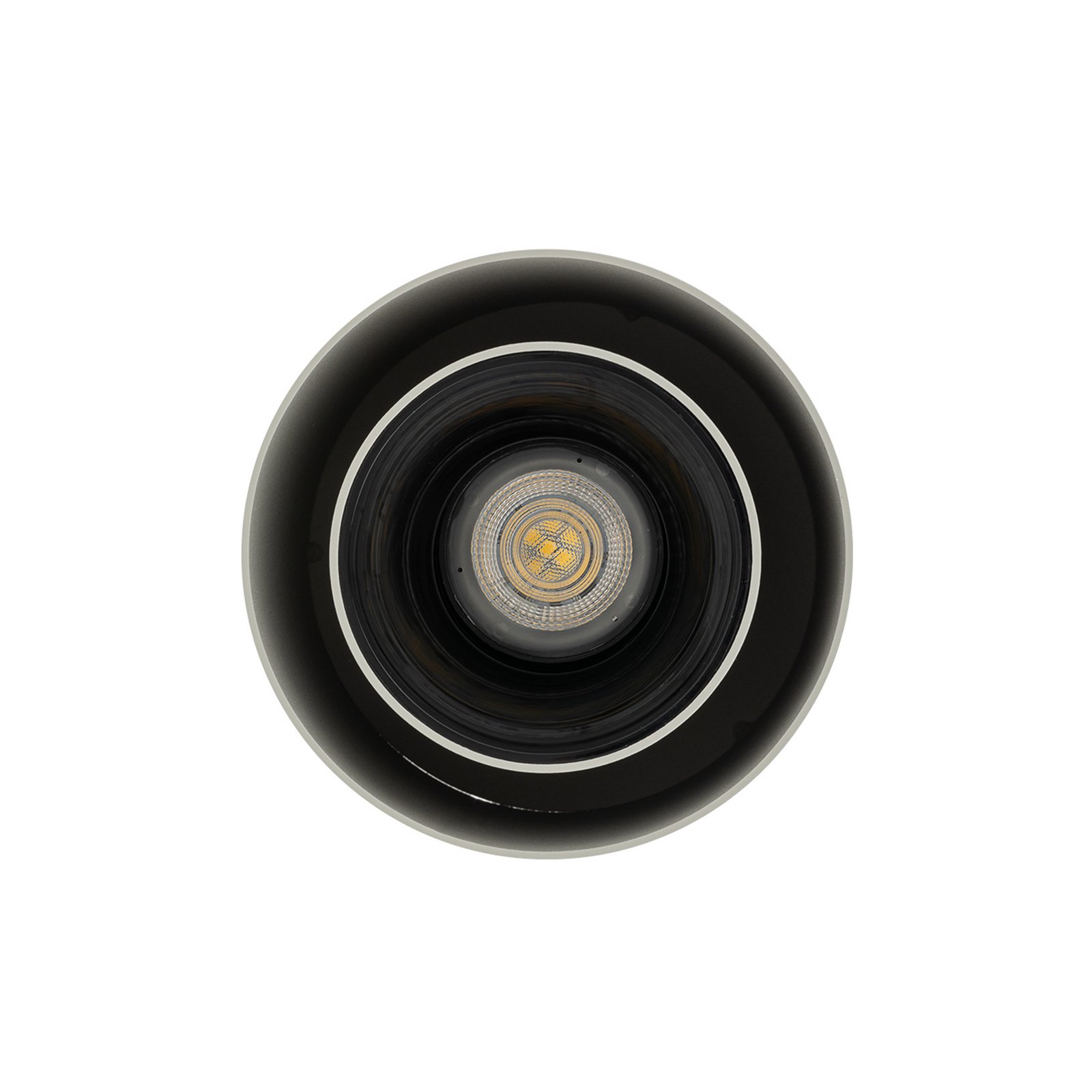 Point Duo pendant light, silk grey, steel, Ø 13 cm, GU10