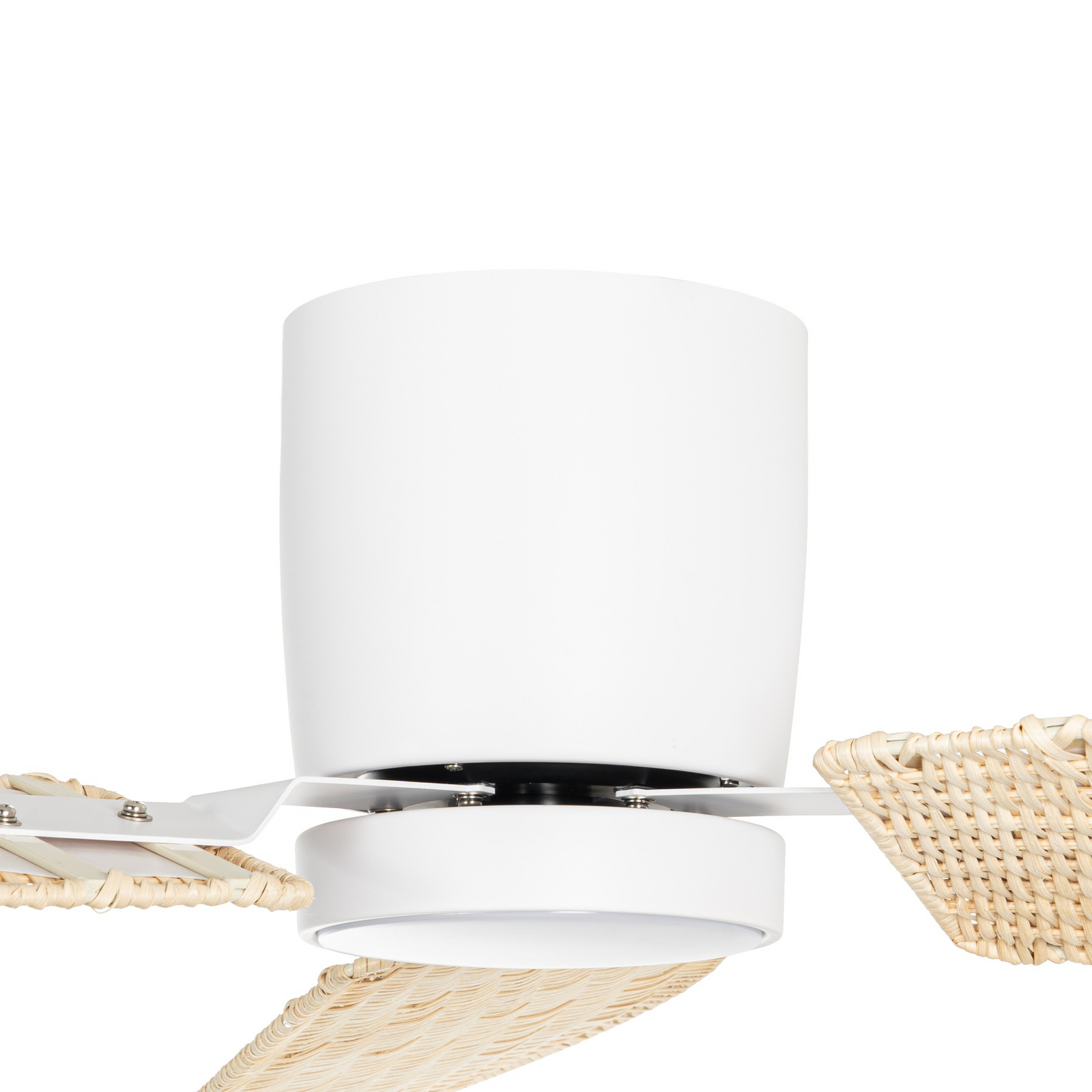 Ventilatore da soffitto LED Faipari con luce, bianco/rattan, 132 cm, DC - Ventilatore da soffitto LED Faipari con luce, bianco/rattan, 132 cm, DC -