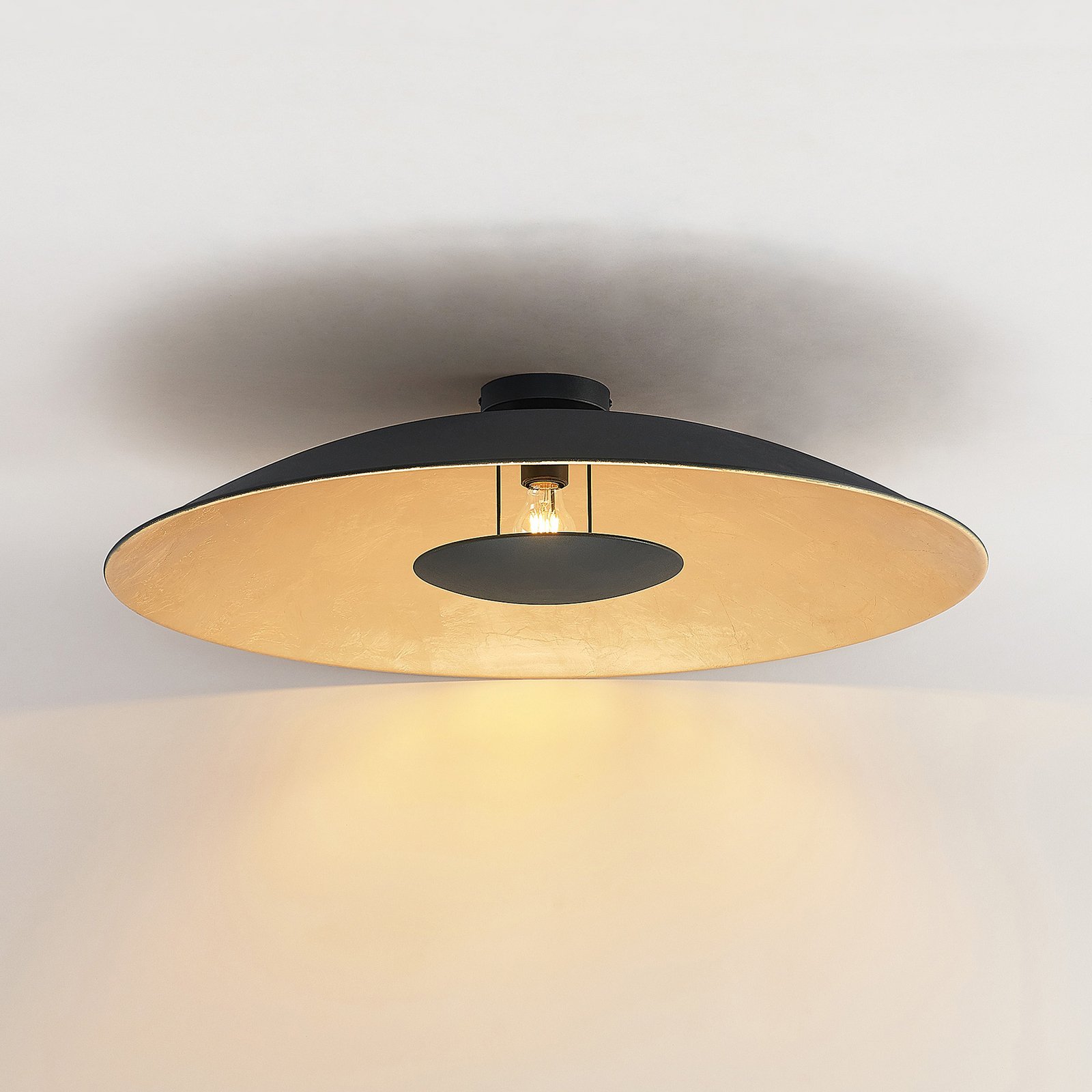 Narisara Ceiling Lamp Ø80 Black/Gold - Lindby