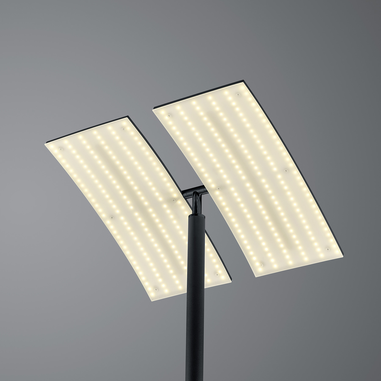 LED stojací lampa Dual s lampou na čtení, černá