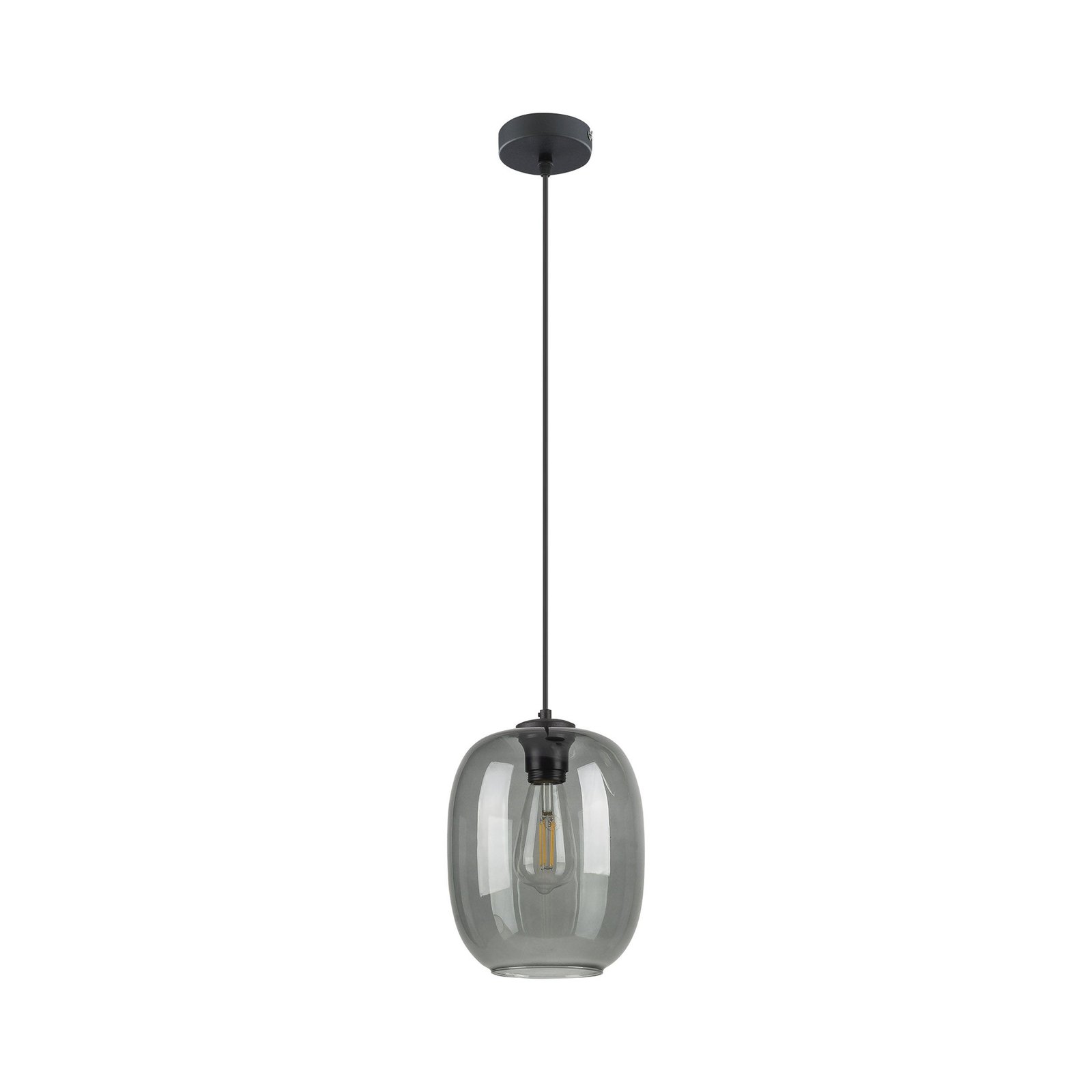 Hanglamp Elio, glas, grafiet, 1-lamp