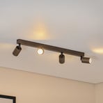 Spot pour plafond Top, ajustable, brun, à 4 lampes linear