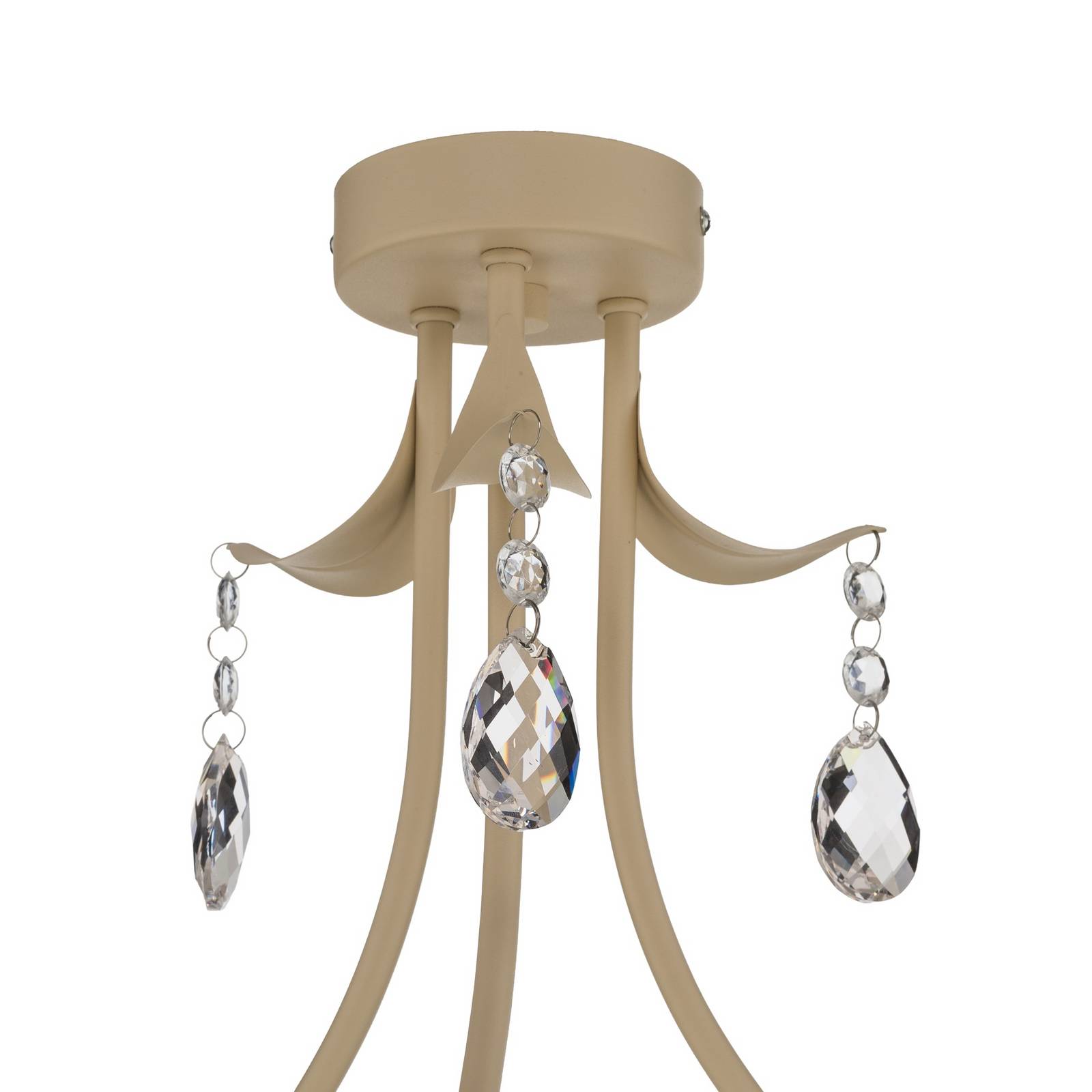 Lampa sufitowa Celeste, kolor taupe, Ø 40 cm, metal, 3-punktowa