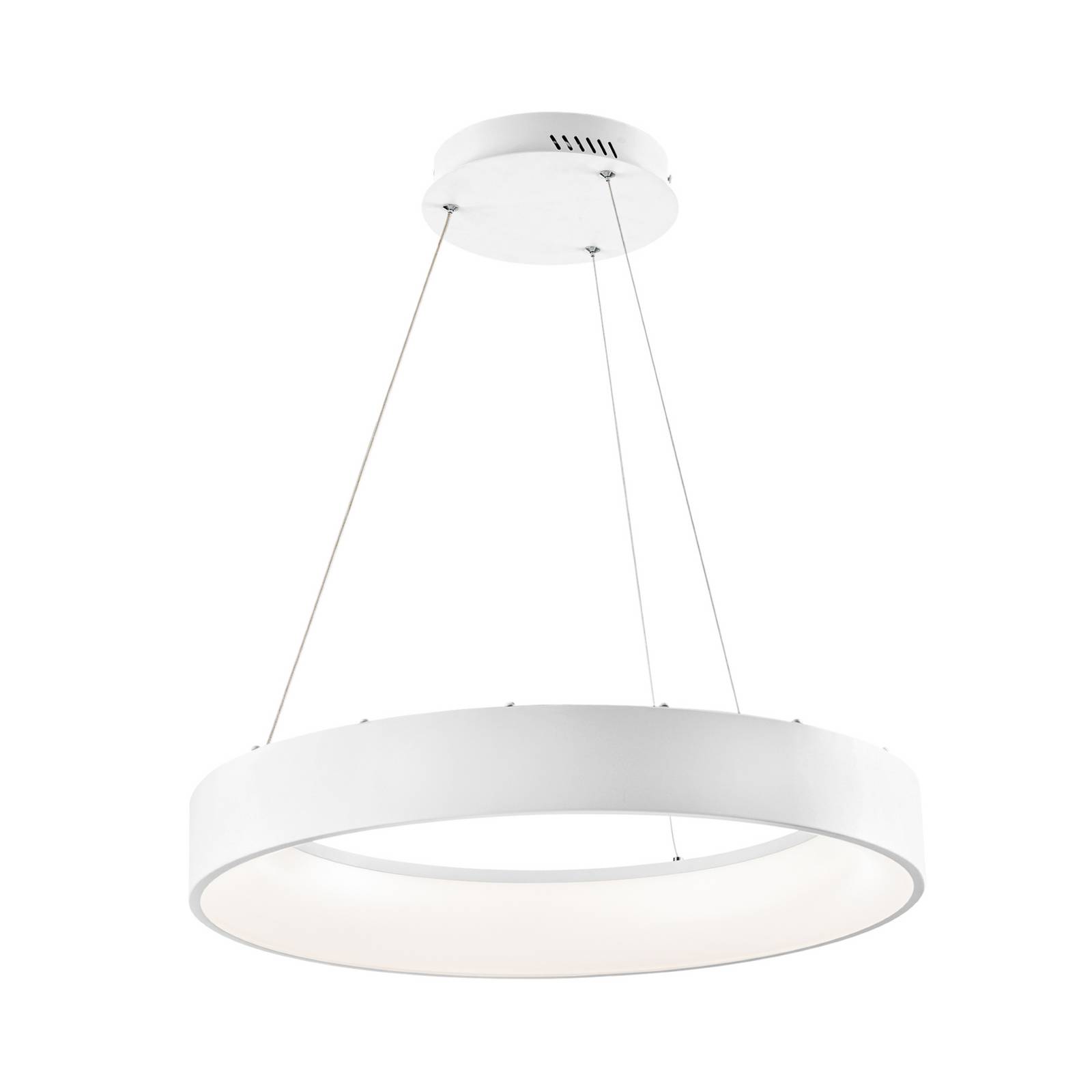 LED-Pendellampe Noah, weiß, Ø 60 cm, Metall, CCT