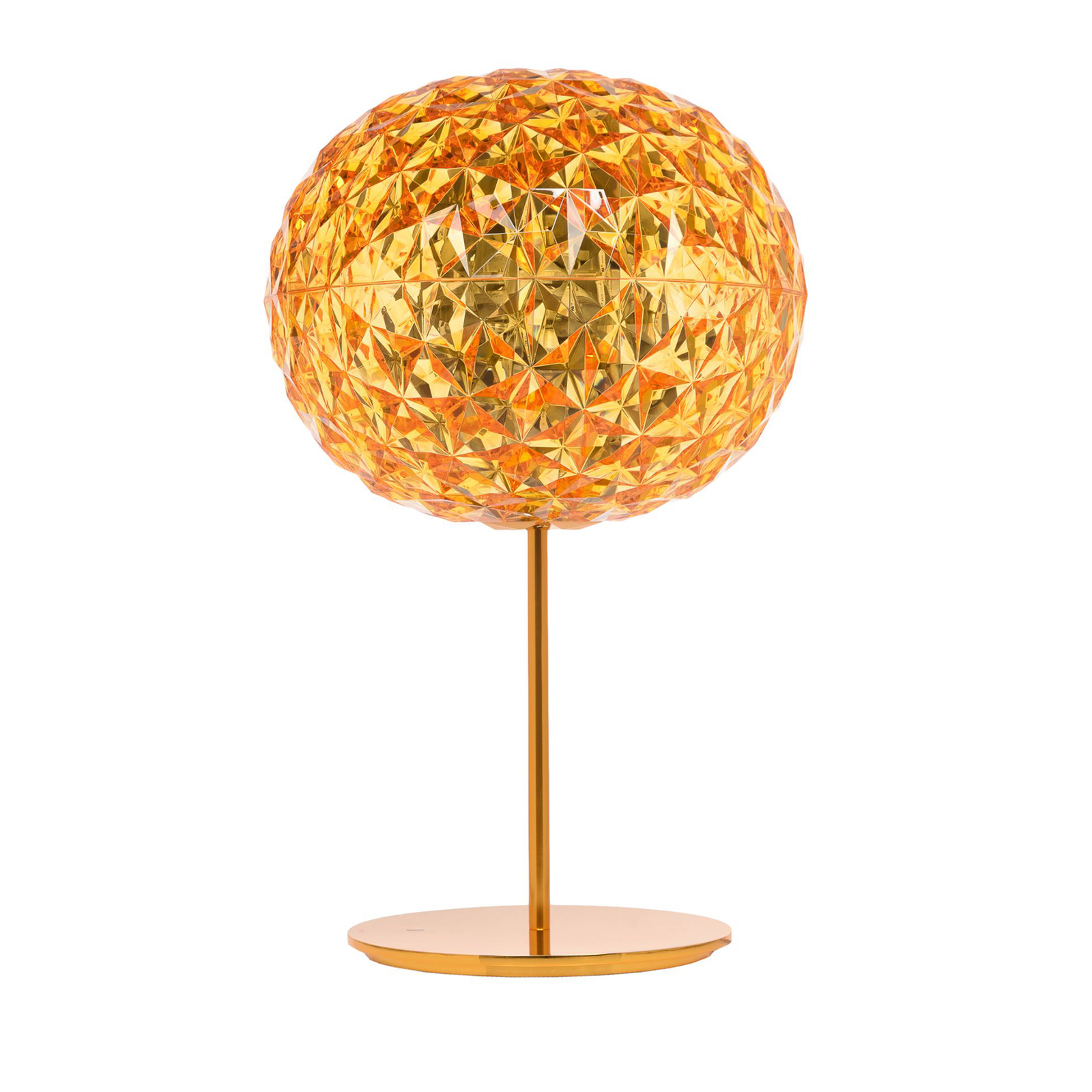 Kartell Planet LED table lamp with base, yellow