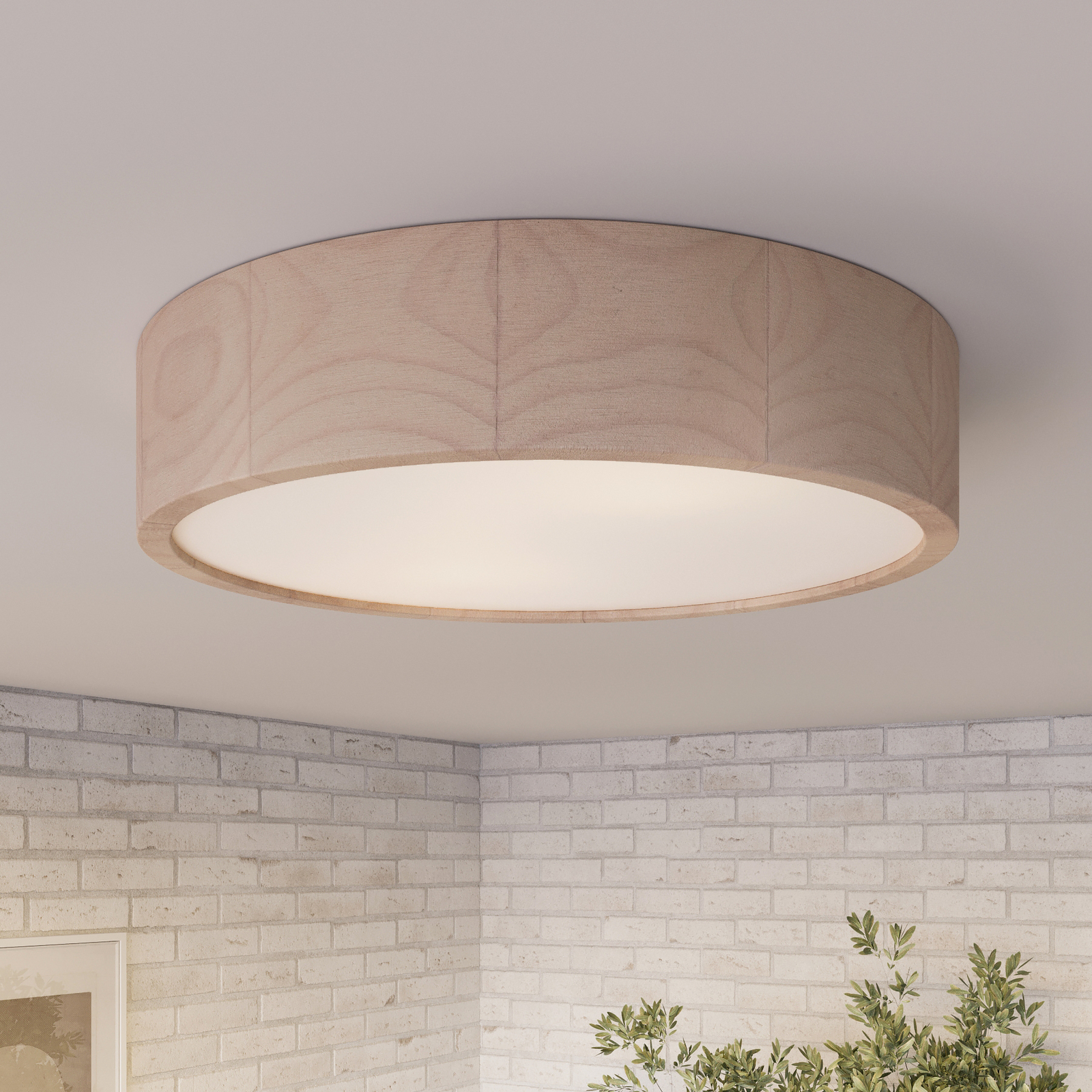 Plafondlamp Kerio, Ø 37 cm, wit