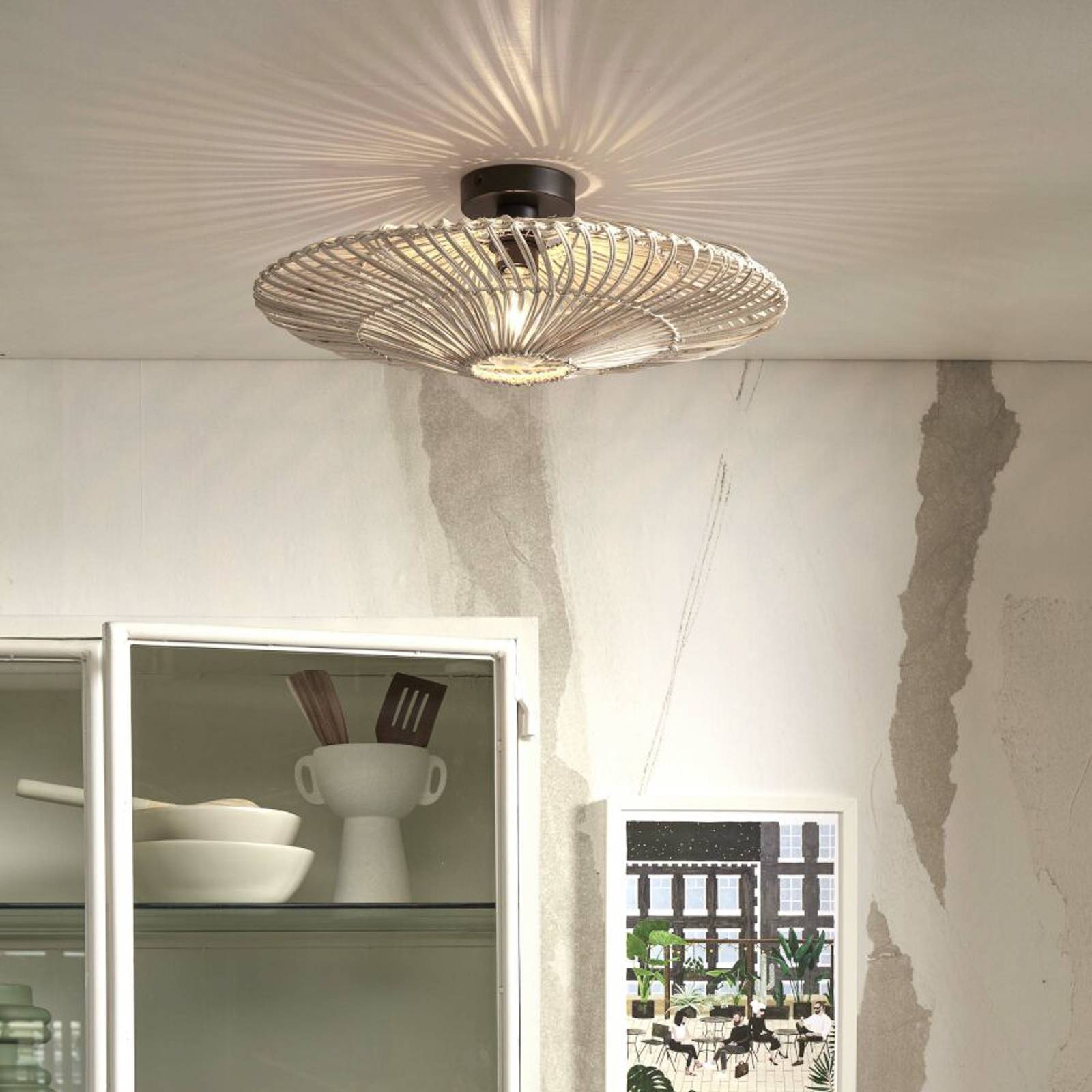 Photos - Chandelier / Lamp Good&Mojo GOOD & MOJO Zanzibar ceiling light, Ø 55 cm, white 