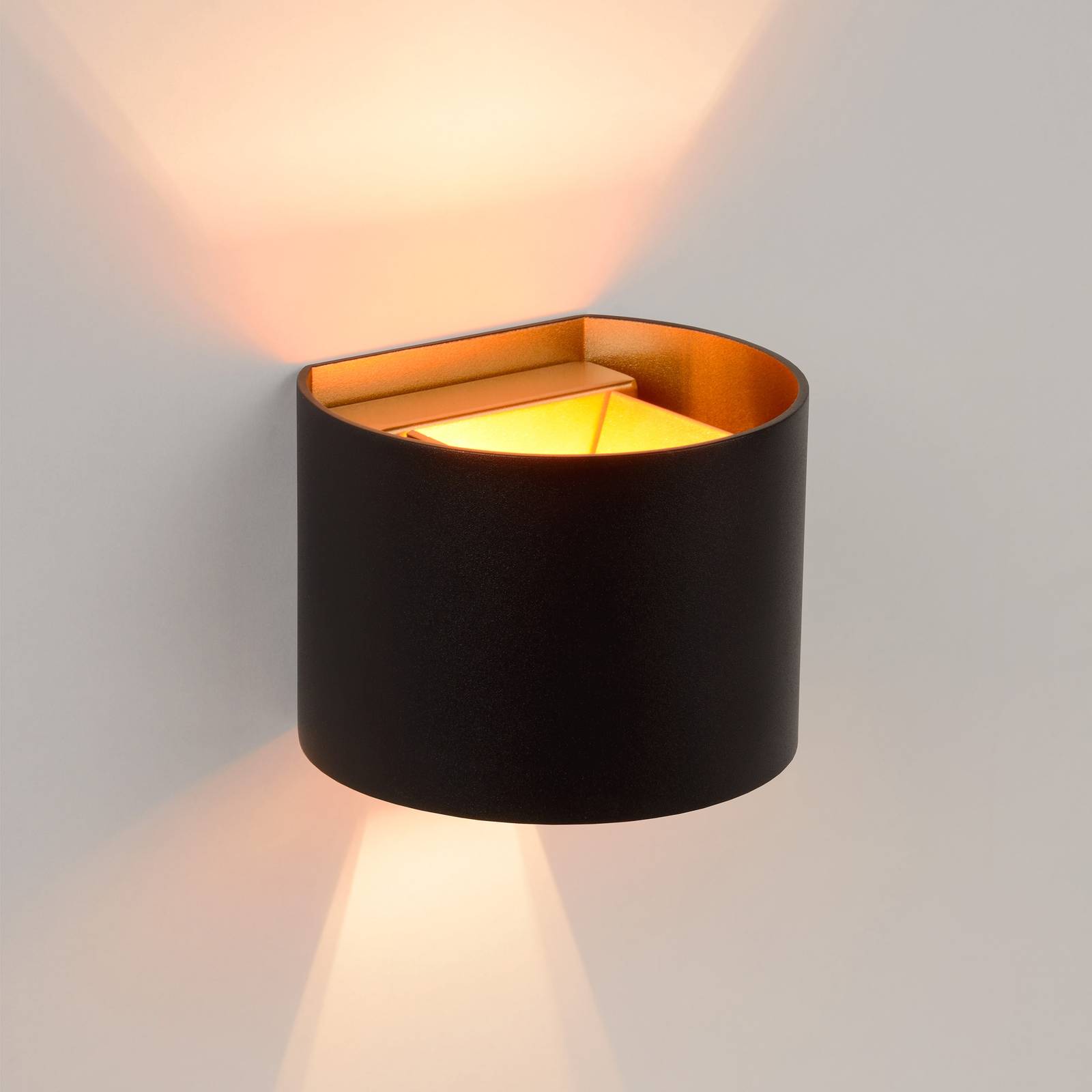 Lucide Xio LED-vegglampe bredde 13 cm svart