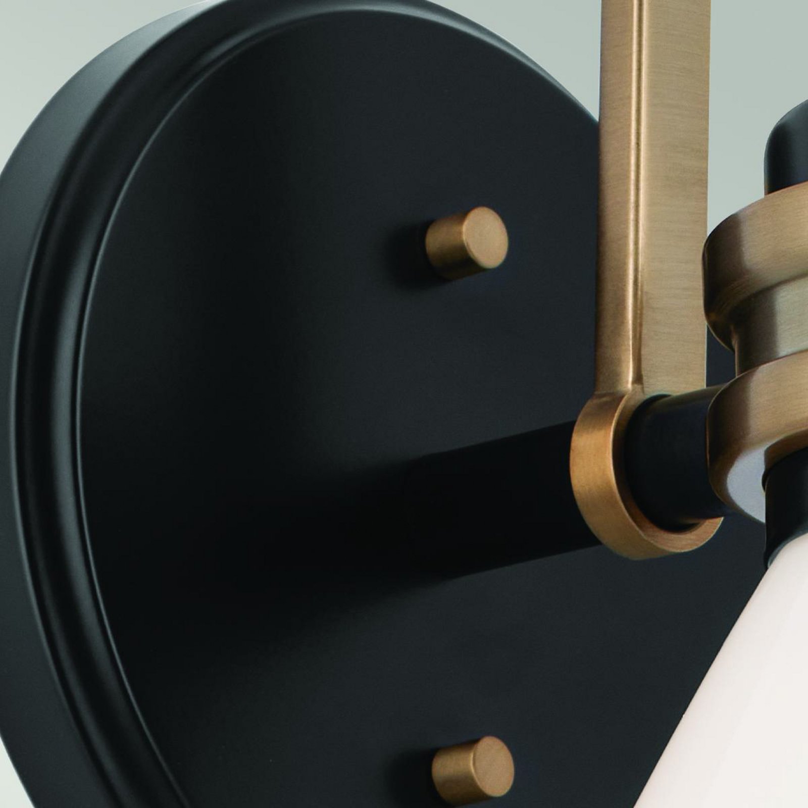 Aplique de pared Farum 1, negro/bronce, acero, cristal, G9