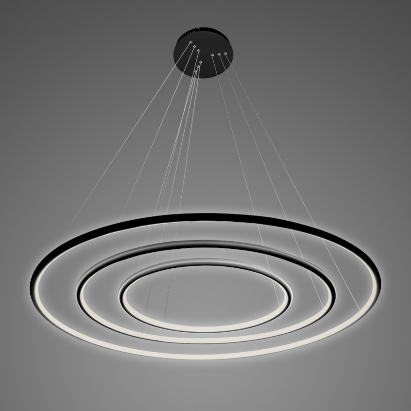 ALTAVOLA DESIGN LA075 hanging light 3-bulb 80 cm black 4,000 K, for Living / Dining Room, aluminium, silicone, 99 W, energy efficiency: A