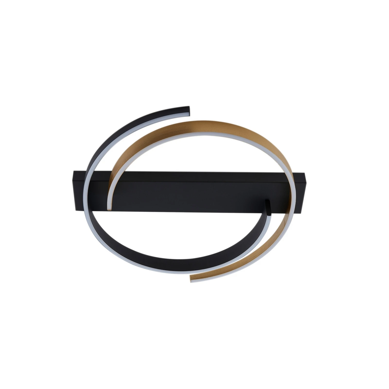 Lucande plafonieră LED Natsuma, negru / auriu, metal, Ø 50 cm