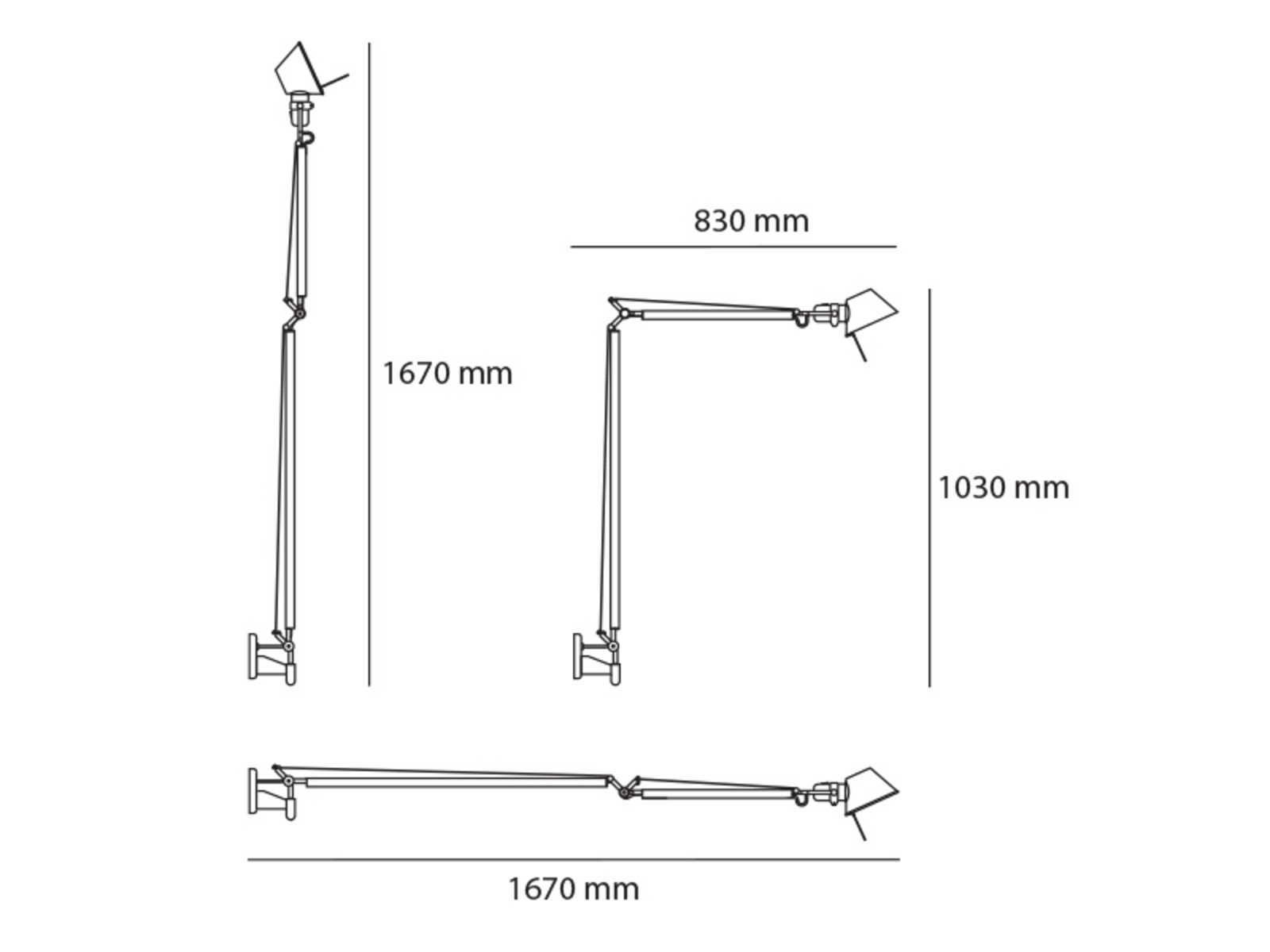 Tolomeo Braccio LED Aplică de Perete Aluminium - Artemide