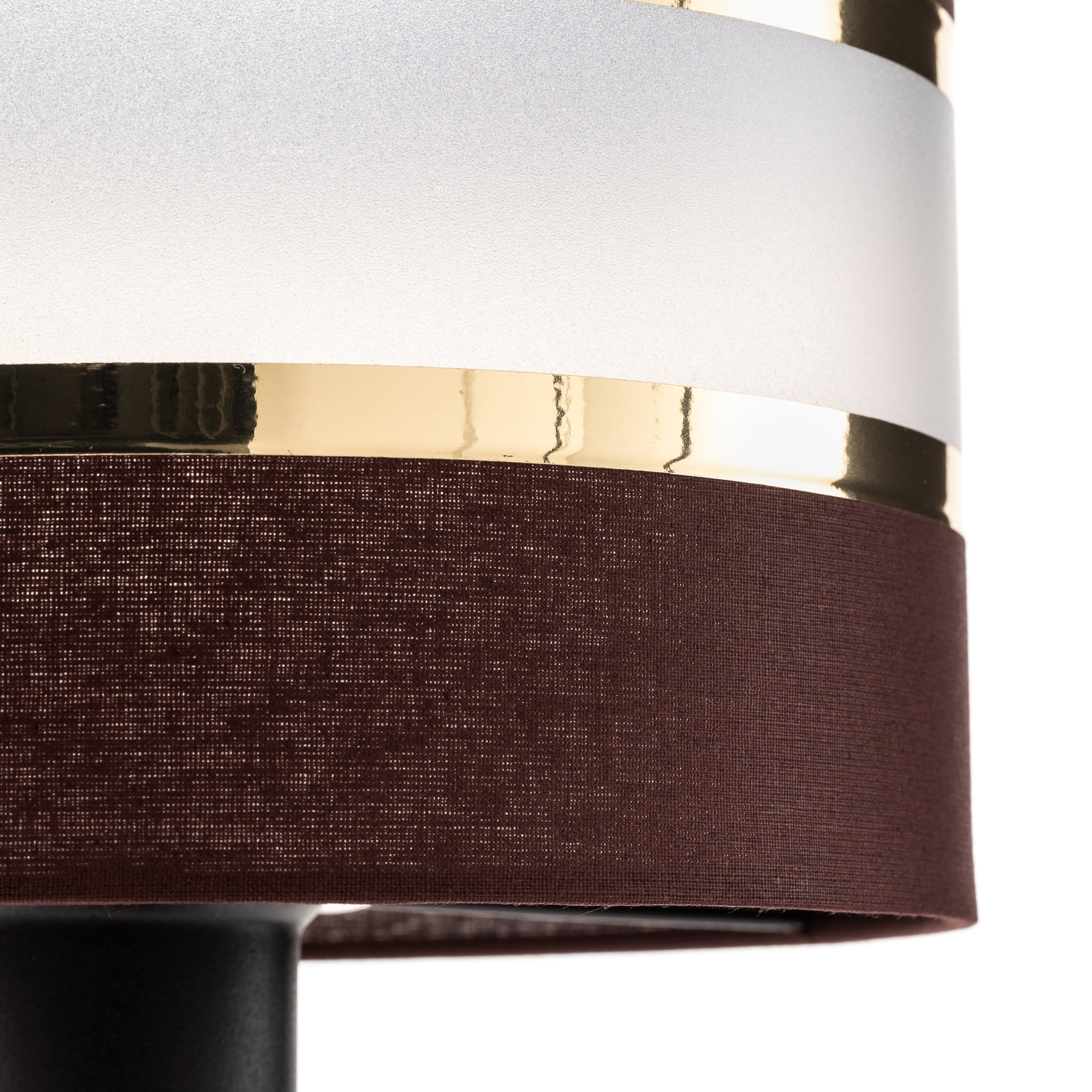 Bordslampa Helen, textilskärm i rödbrun-guld