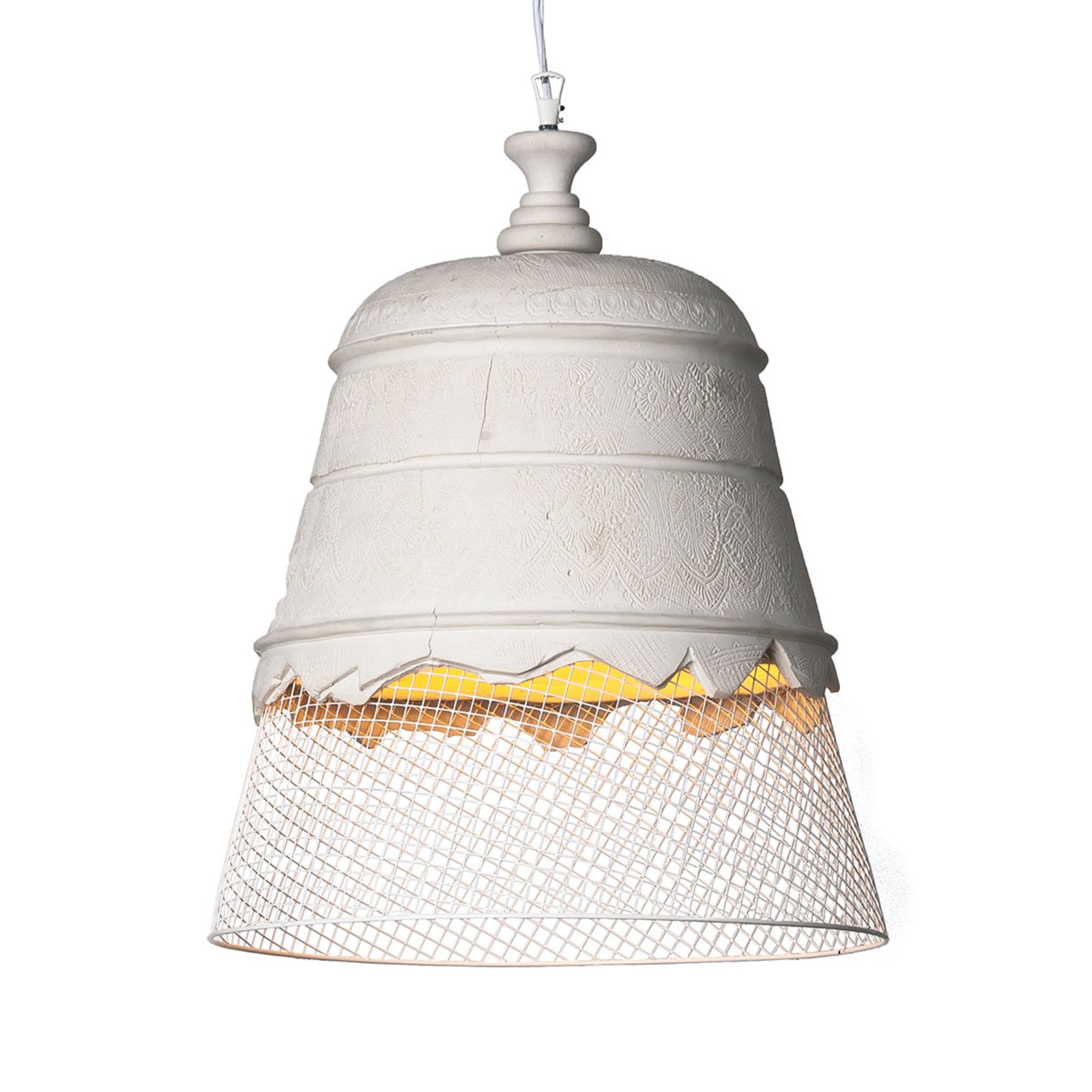 Karman Domenica - gips-hanglamp, wit, 50 cm
