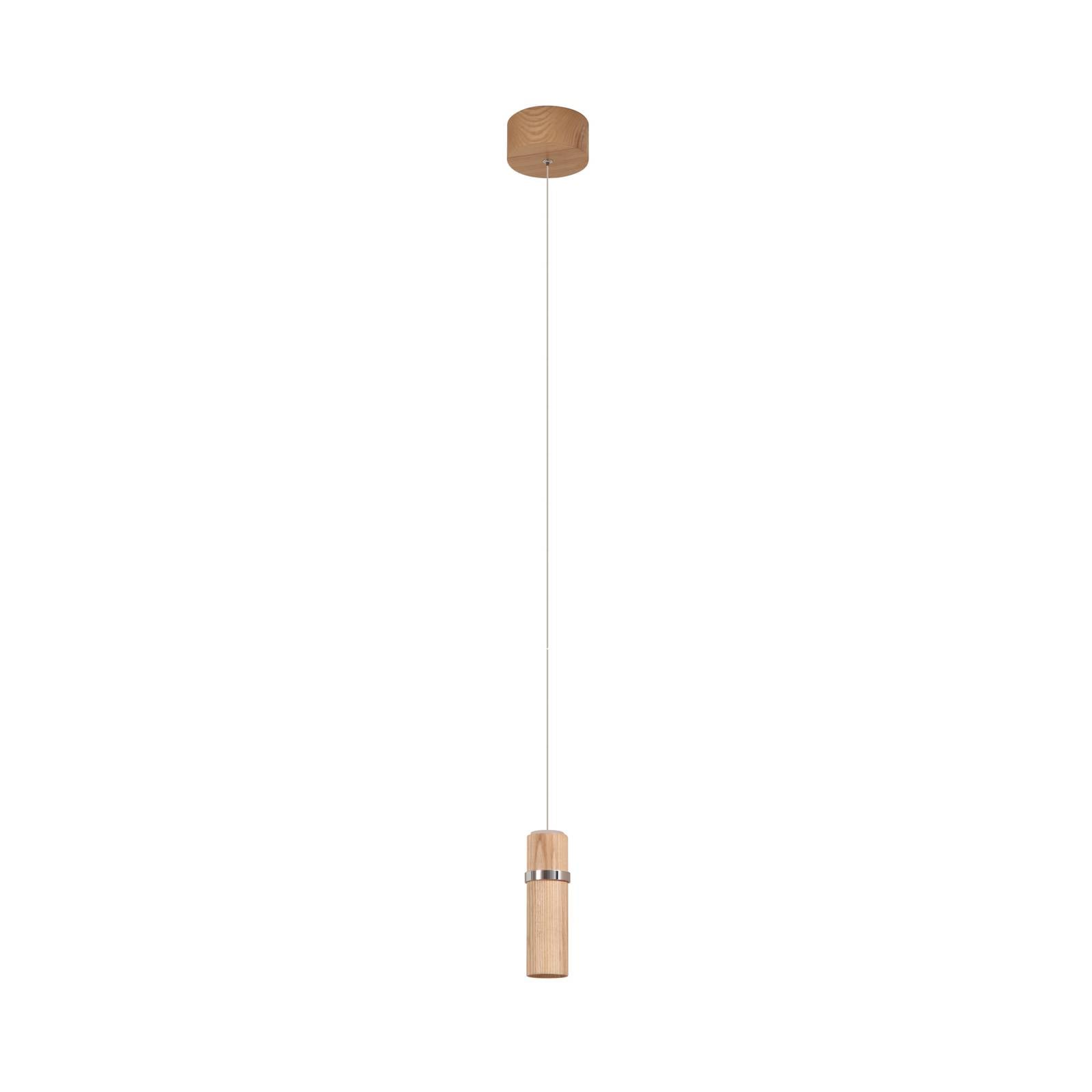 Lucande LED-Hängeleuchte Nojus, Holz, up/down, Ø 6 cm