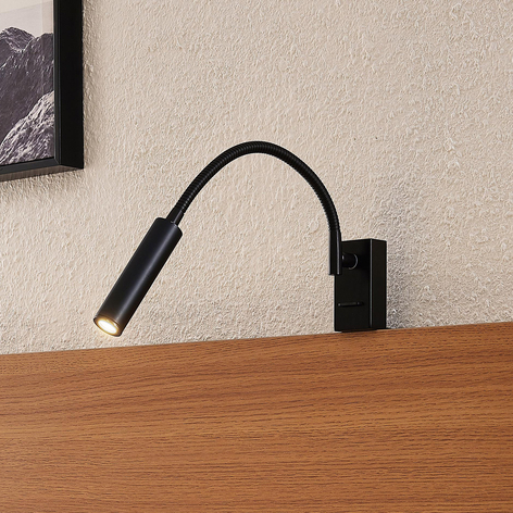 Lucande Anaella LED-Wandleuchte, schwarz, 55 cm