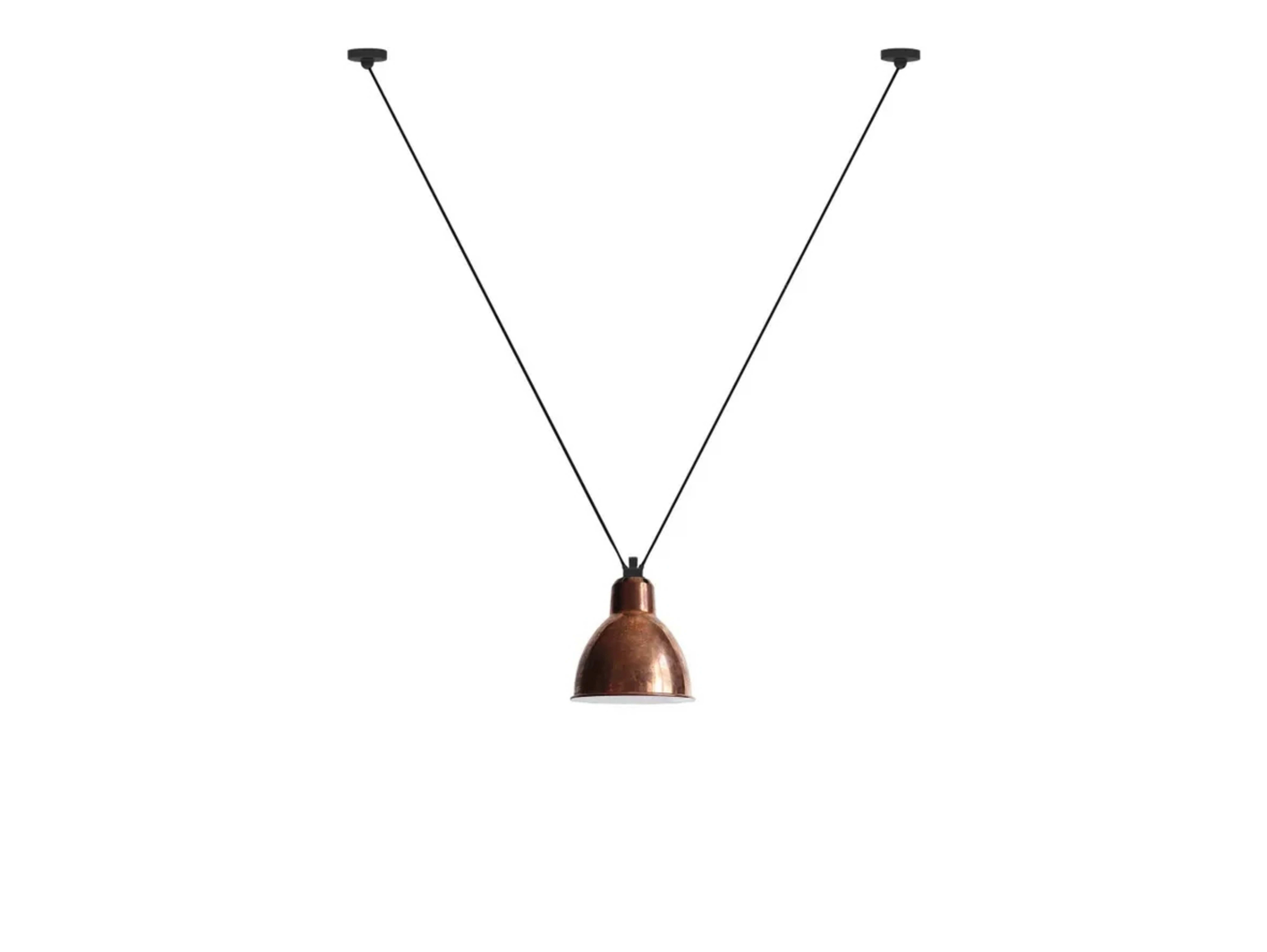 323 XL Pendant Round Raw Copper/White - Lampe Gras