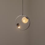 Medo 1+1 hanging light, black chrome, 2-bulb