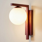 Applique Zac, opalino/bordeaux, a 1 luce