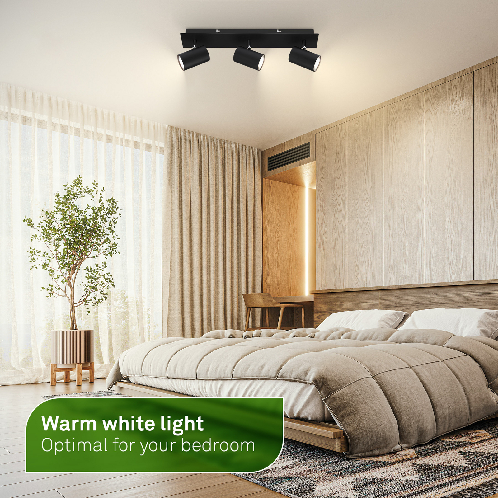 Lámpara de techo Isil A, negra, 3 luces, metal, orientable