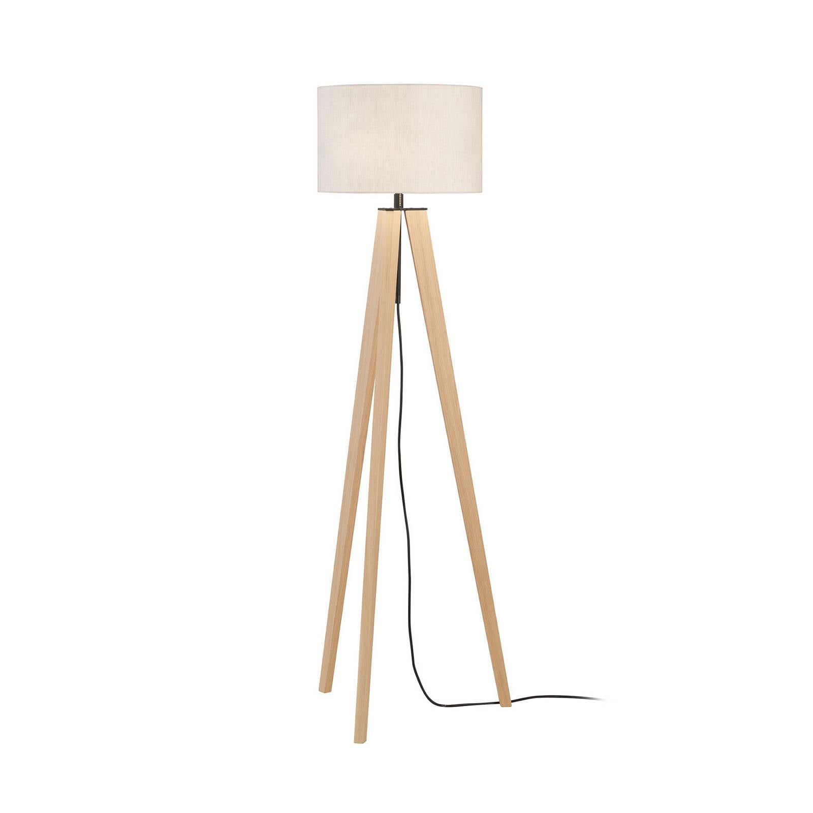 Stehlampe SHINE-WOOD, sand/schwarz/eiche Höhe 164 cm 3 x E27