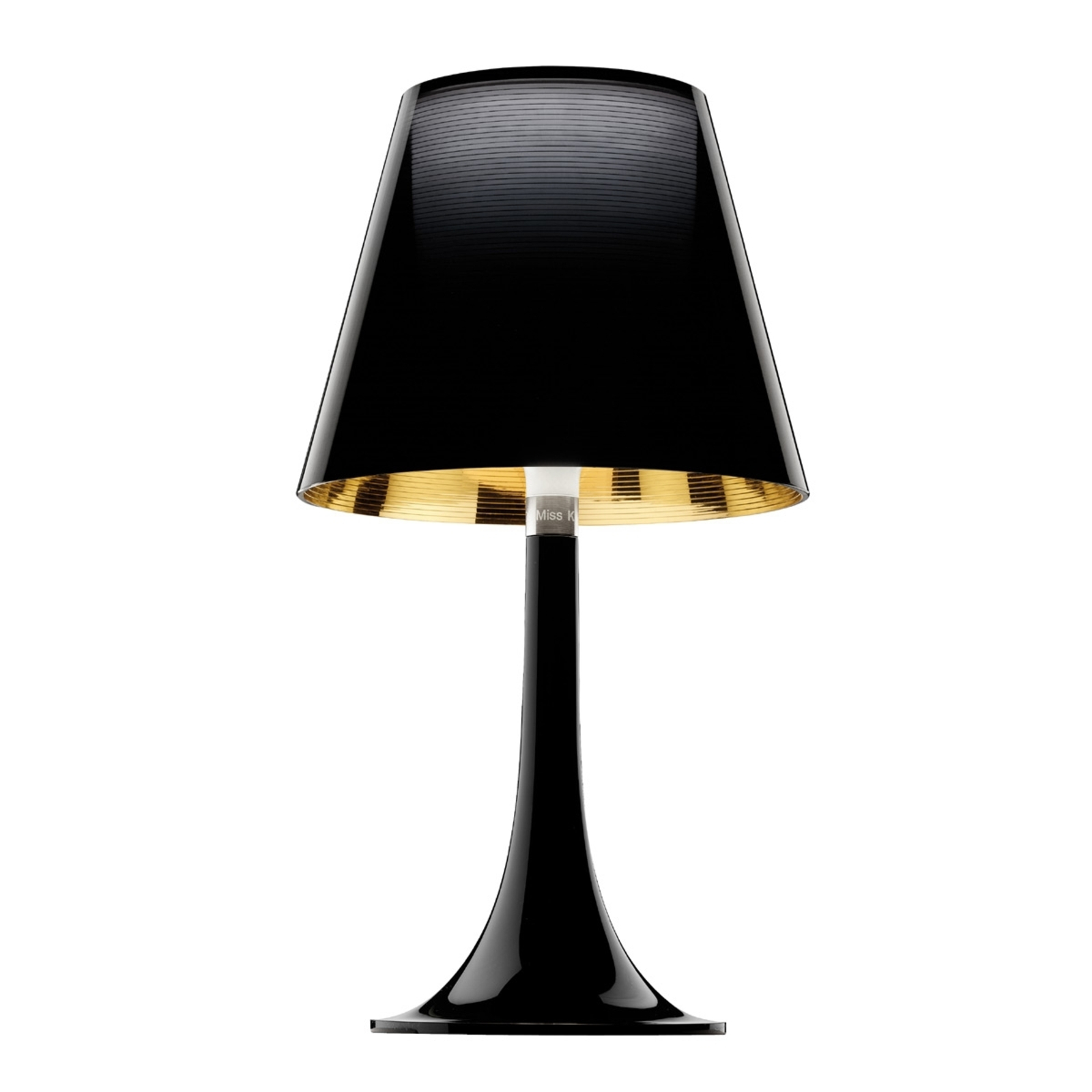Flos MISS K table lamp in black, for Living / Dining Room, polycarbonate, polymethyl methacrylate (PMMA), E27, 70 W, energy efficiency: A++, H: 43.2 cm