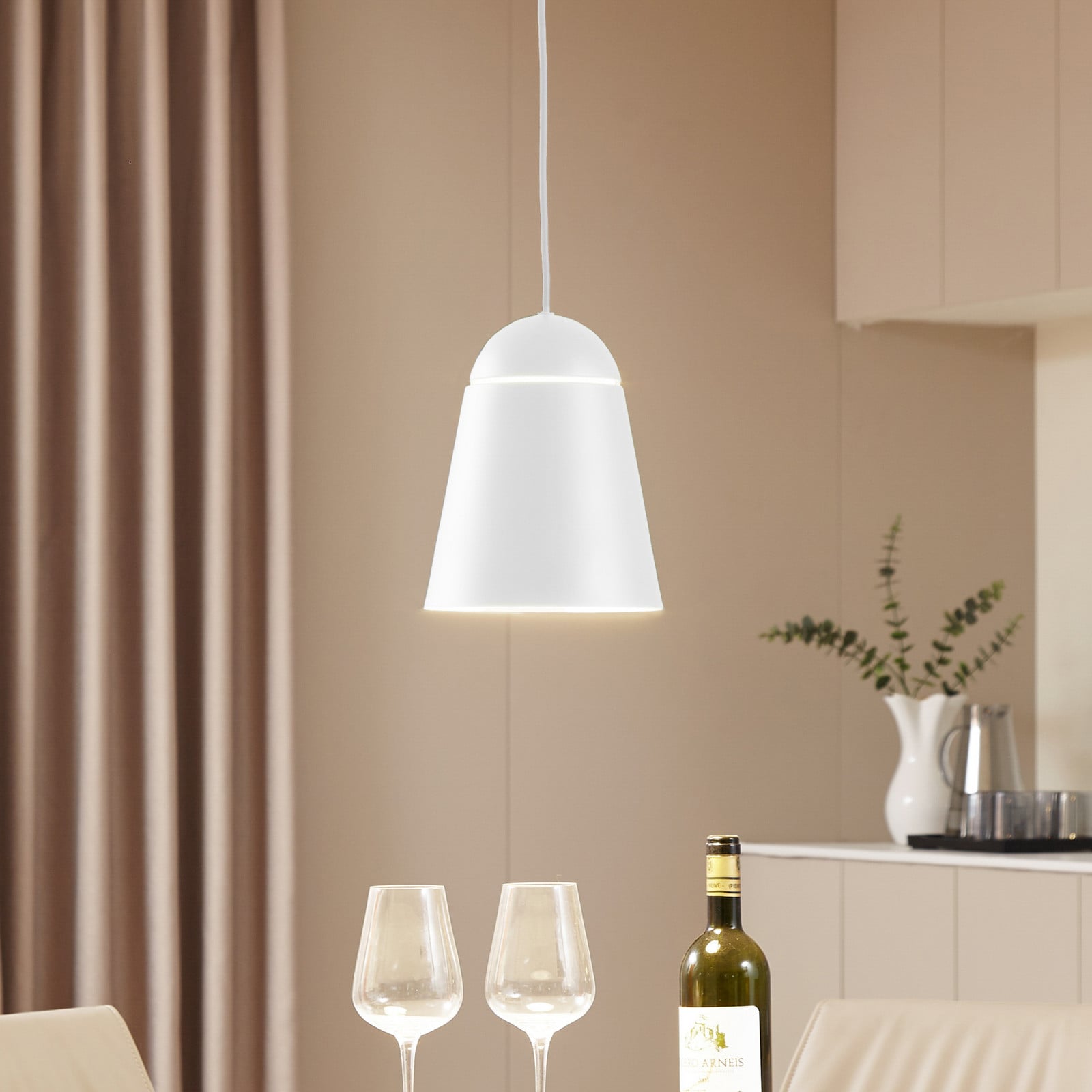 Suspension Montes, blanche, Ø 20 cm, aluminium