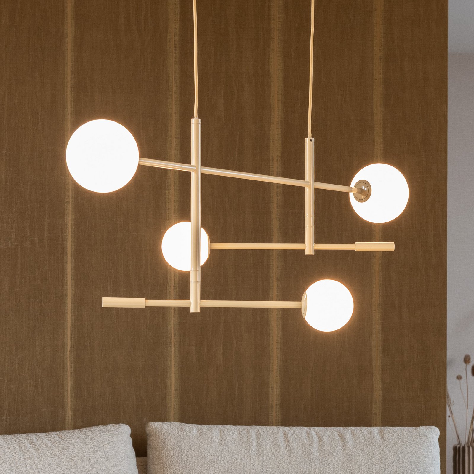 IT'S ABOUT ROMI hanging light Copenhagen, beige, glass, rotatable