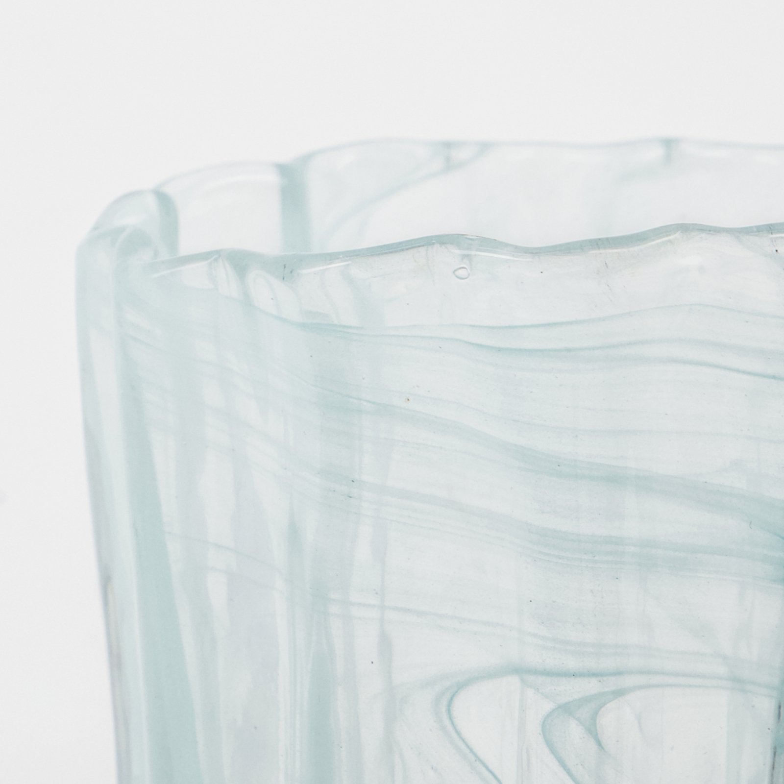 HDCurl tea light holder, blue, glass, set of 2 - House Doctor