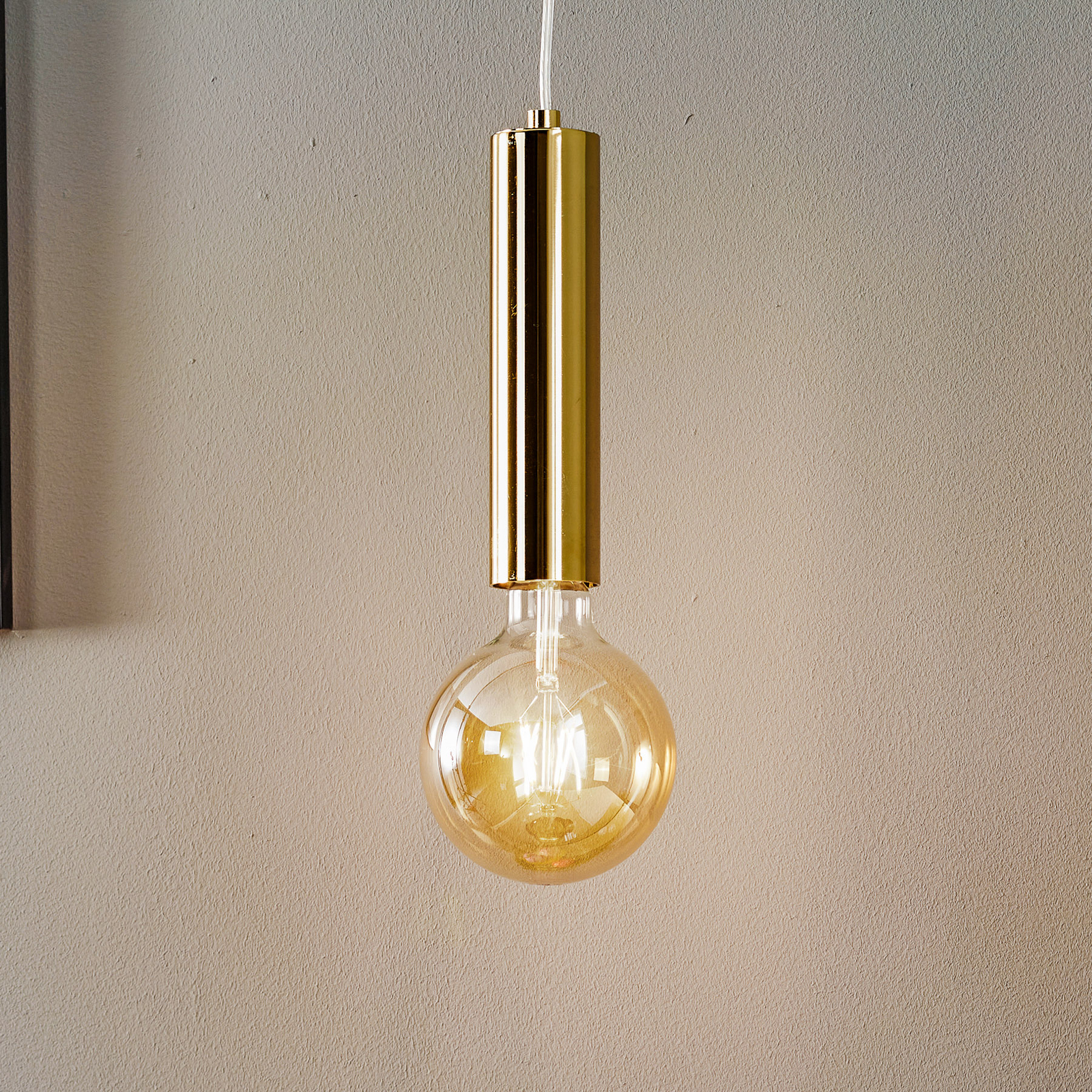 Lámpara colgante Jazz, 1 luz, latón