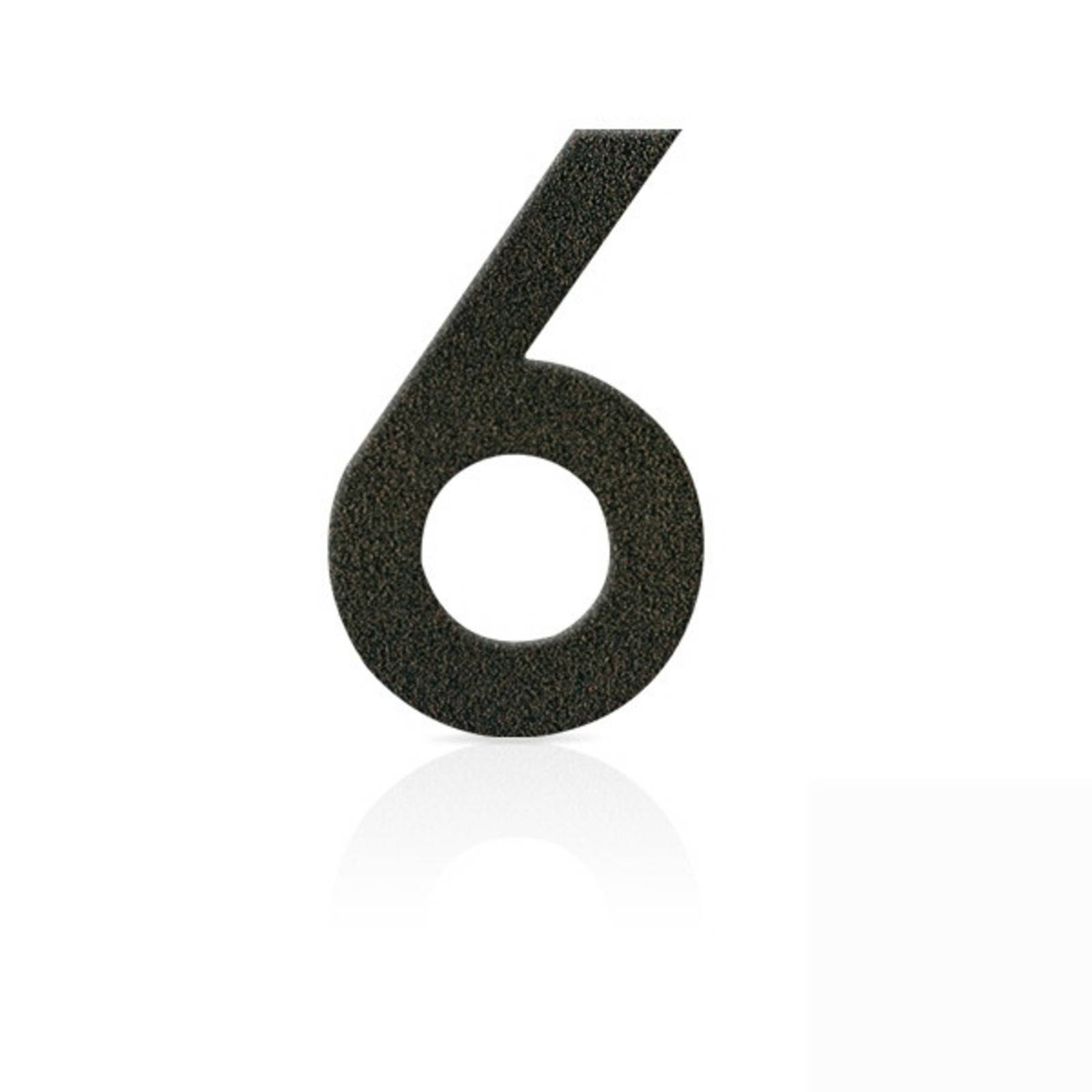 E-shop Čísla z ušľachtilej ocele číslica 6 kávová hnedá